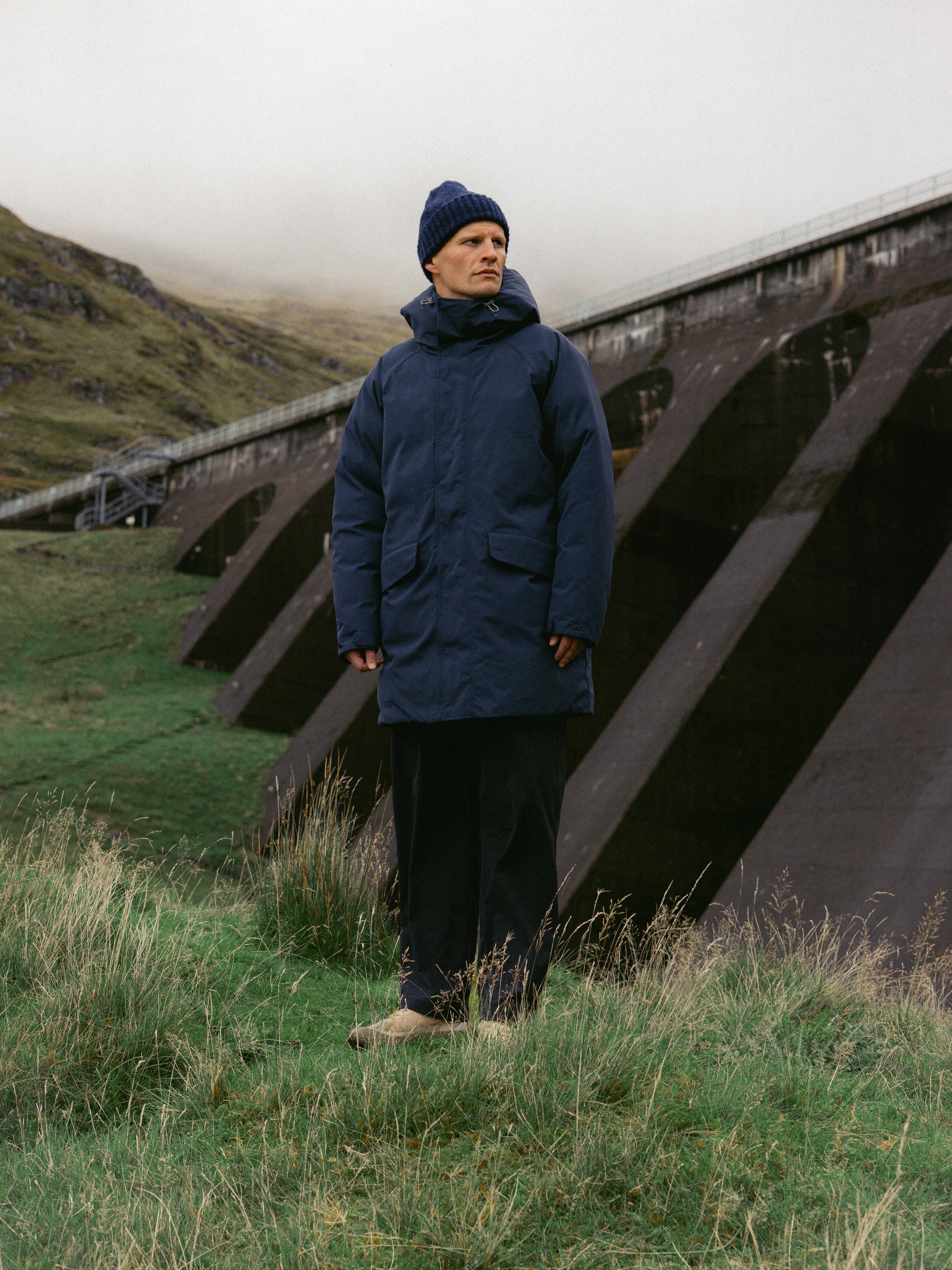 Gullane Storm Parka in Dark Navy Recycled Nylon