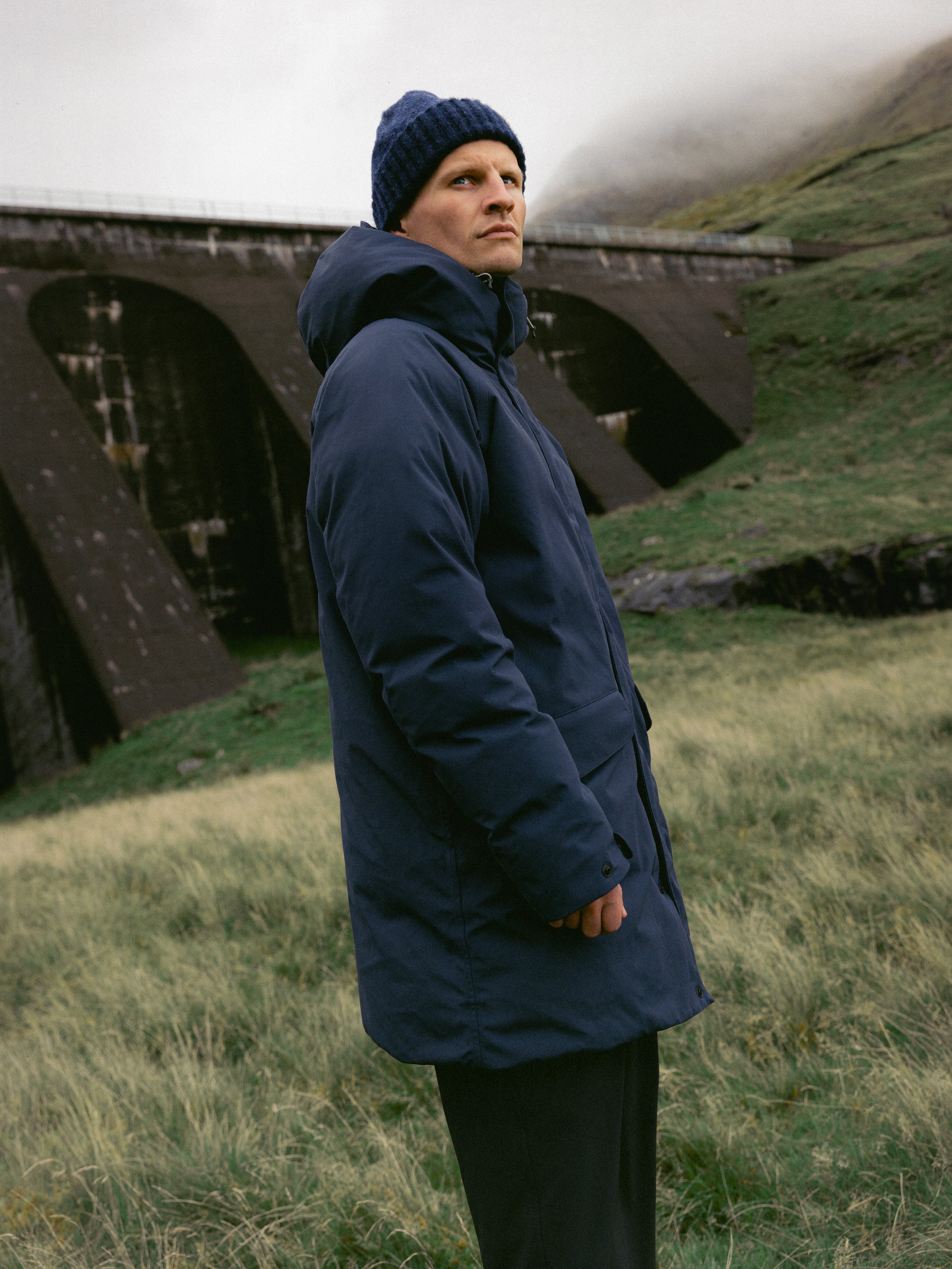 Gullane Storm Parka in Dark Navy Recycled Nylon