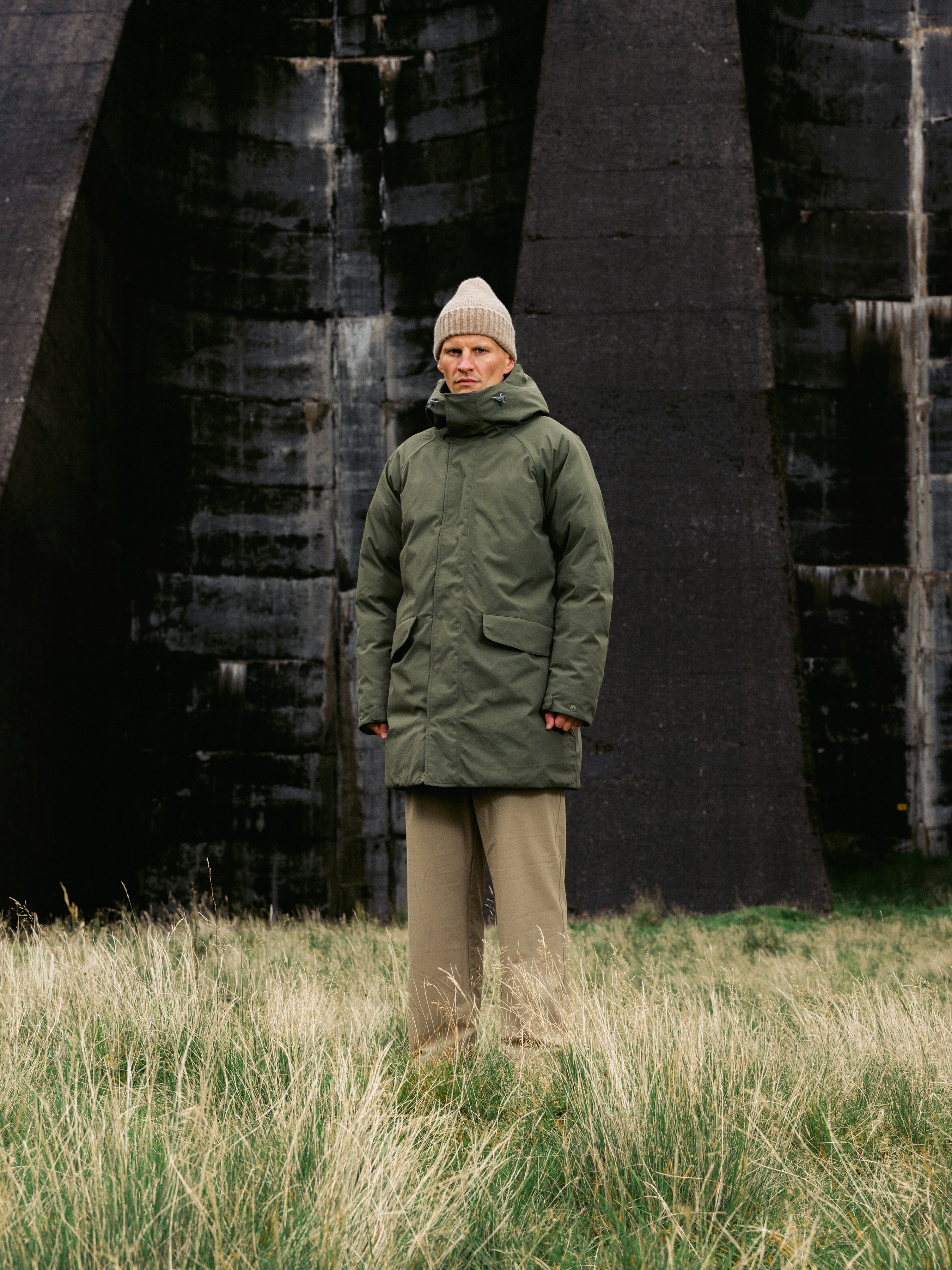 Gullane Storm Parka in Olive Recycled Nylon