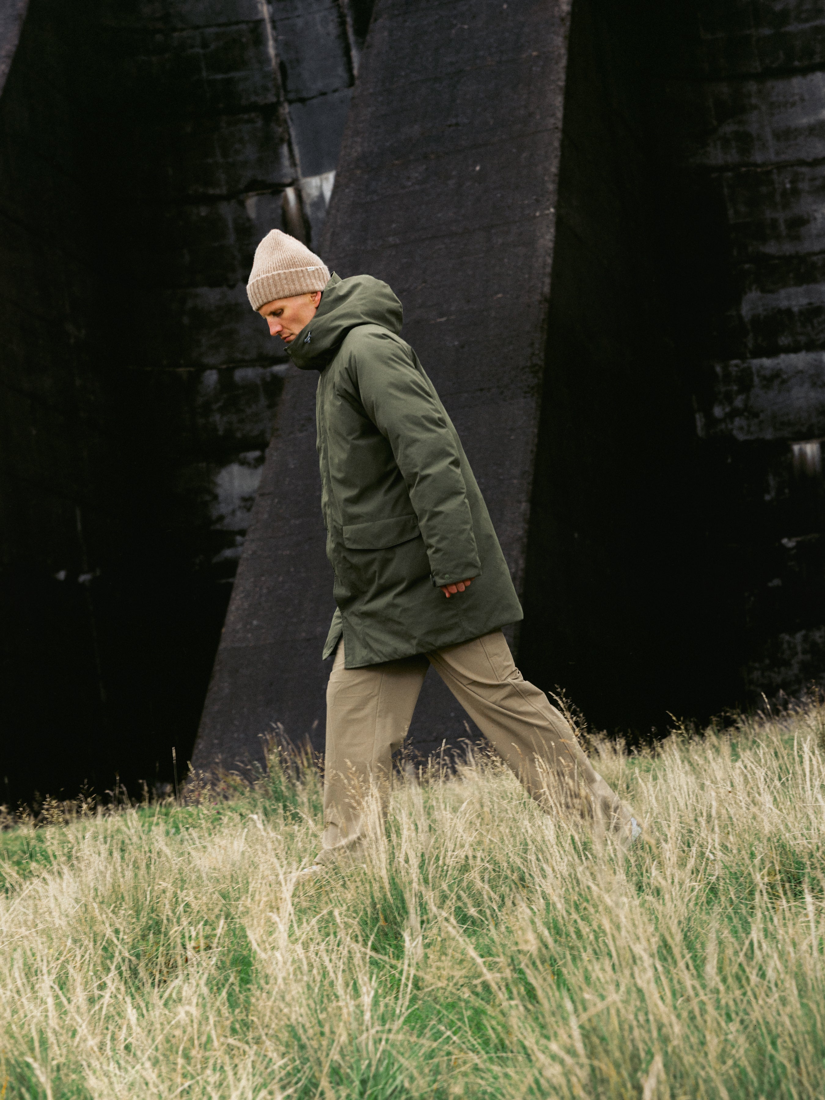 Gullane Storm Parka in Olive Recycled Nylon