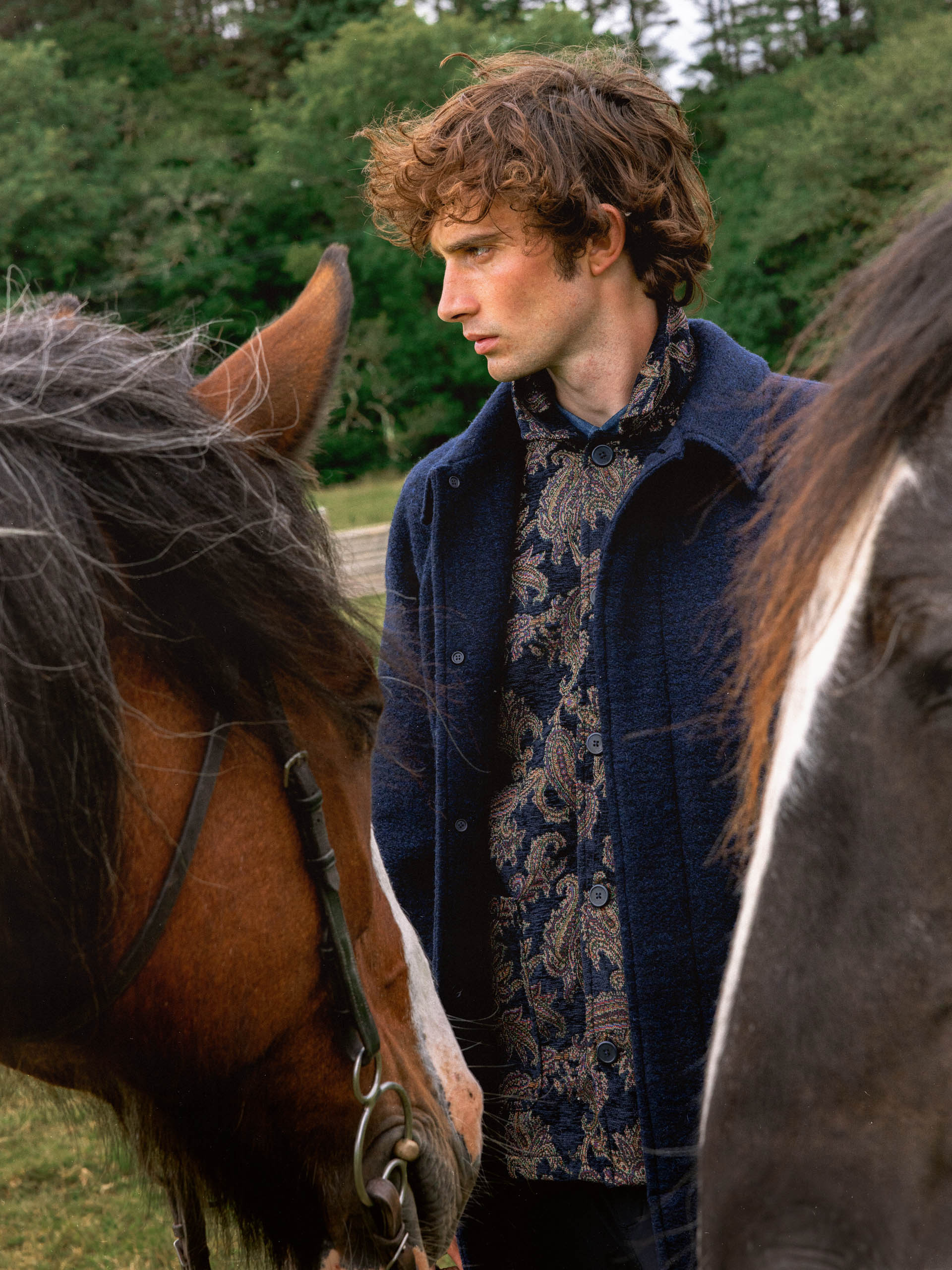Ormiston Jacket in Navy Paisley Jacquard