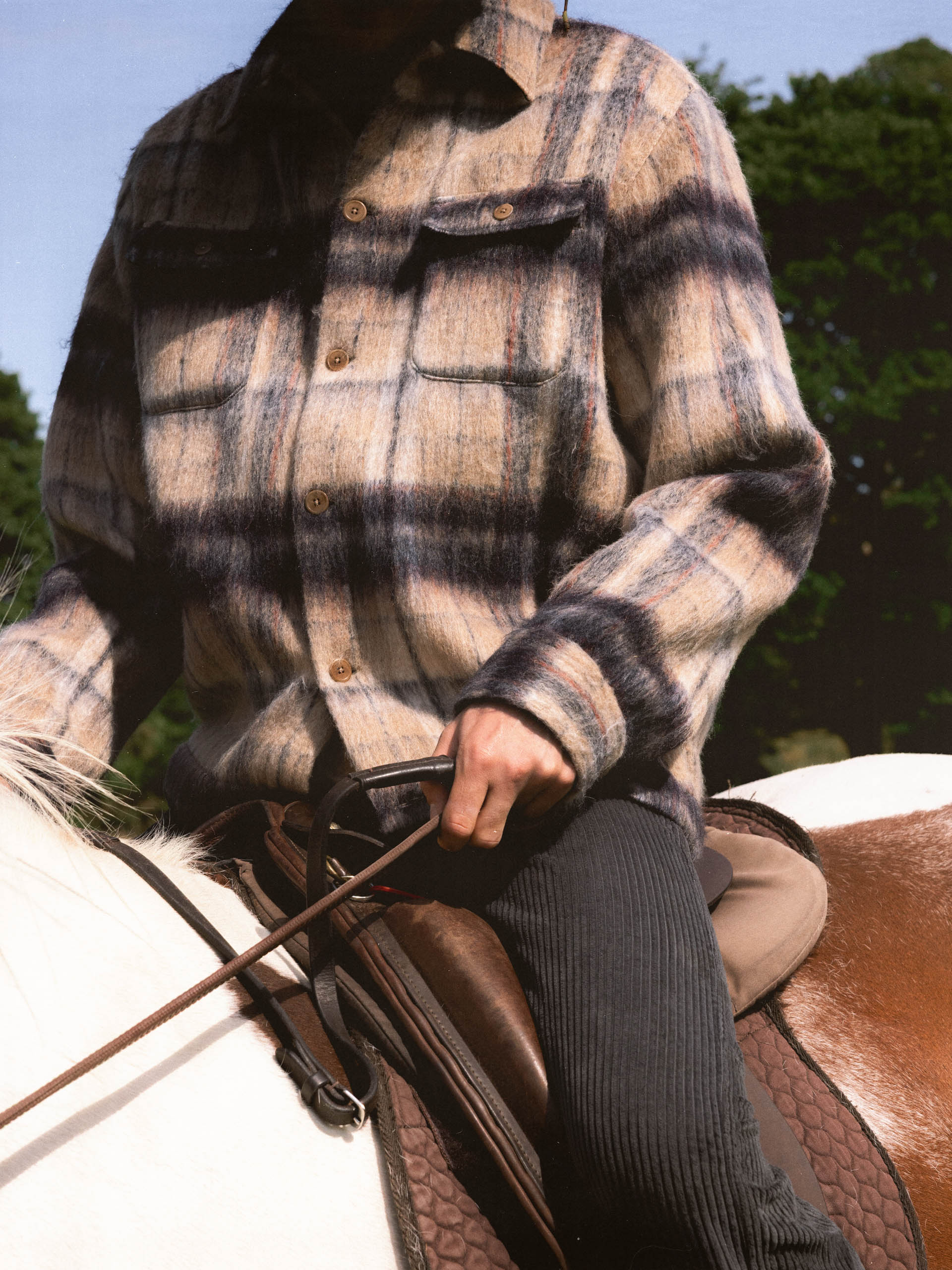 Haston Jacket in Oat Check Brushed Wool