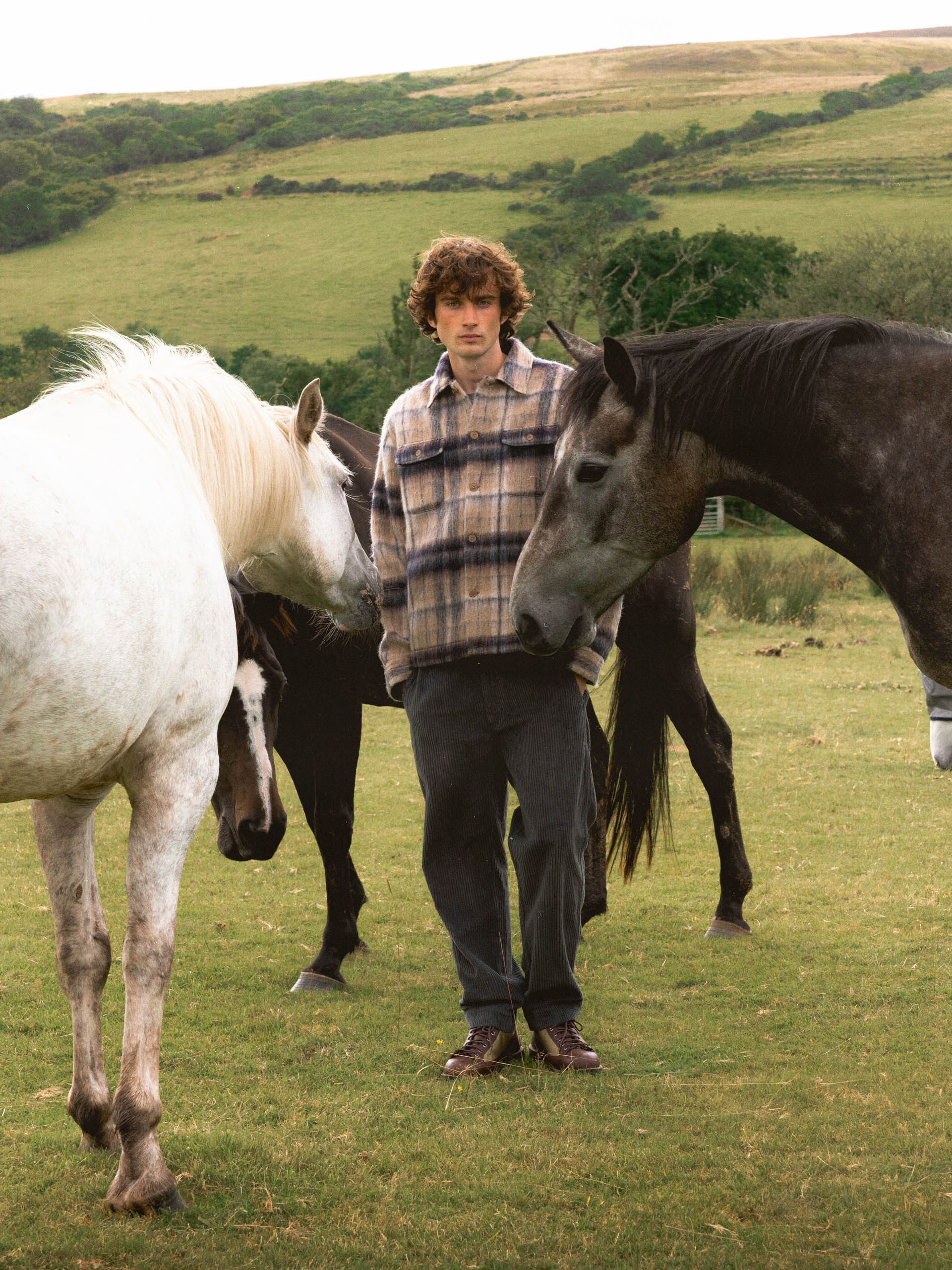 Haston Jacket in Oat Check Brushed Wool