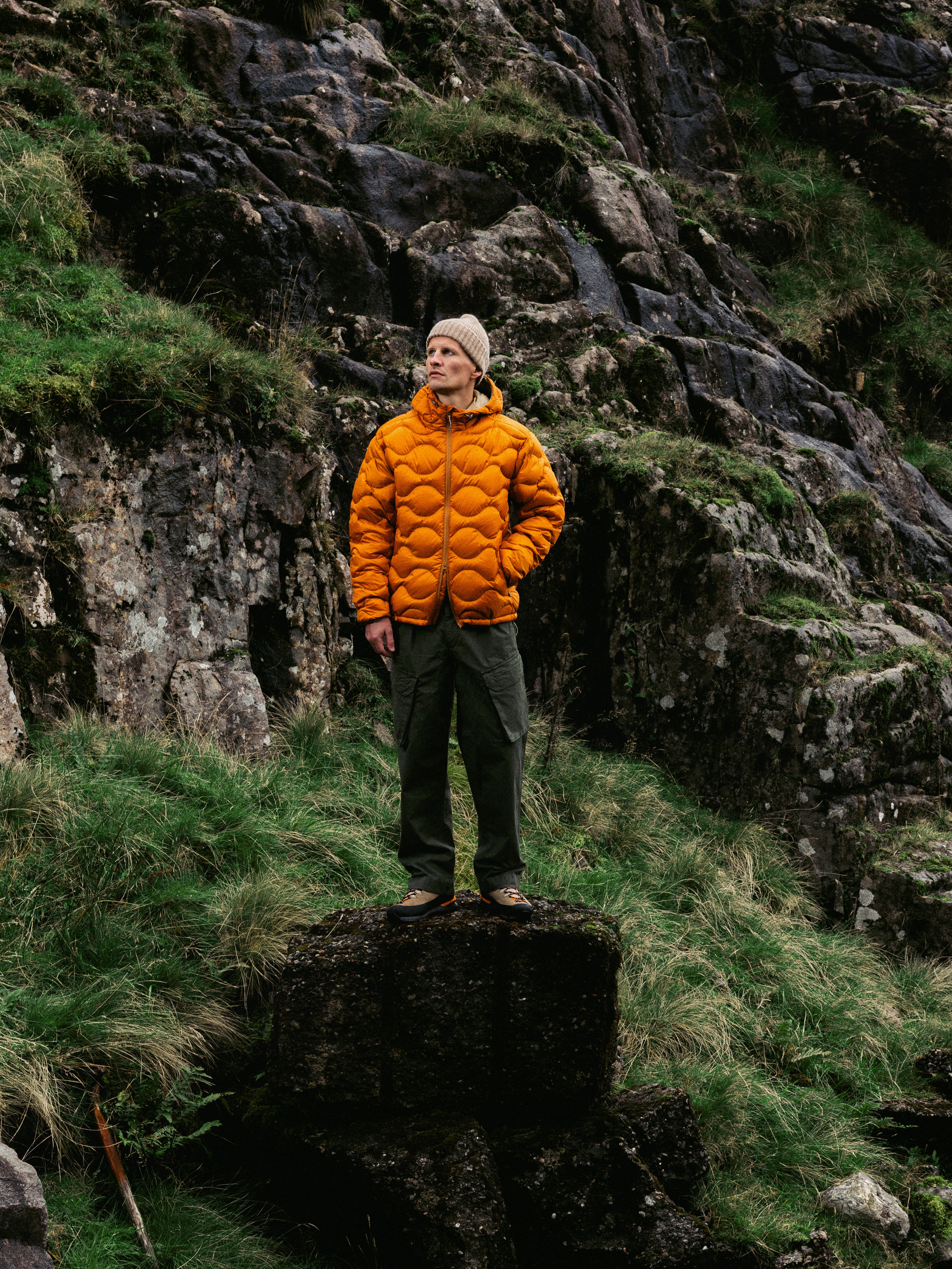 Cuillin Down Jacket in Orange Recycled Ripstop