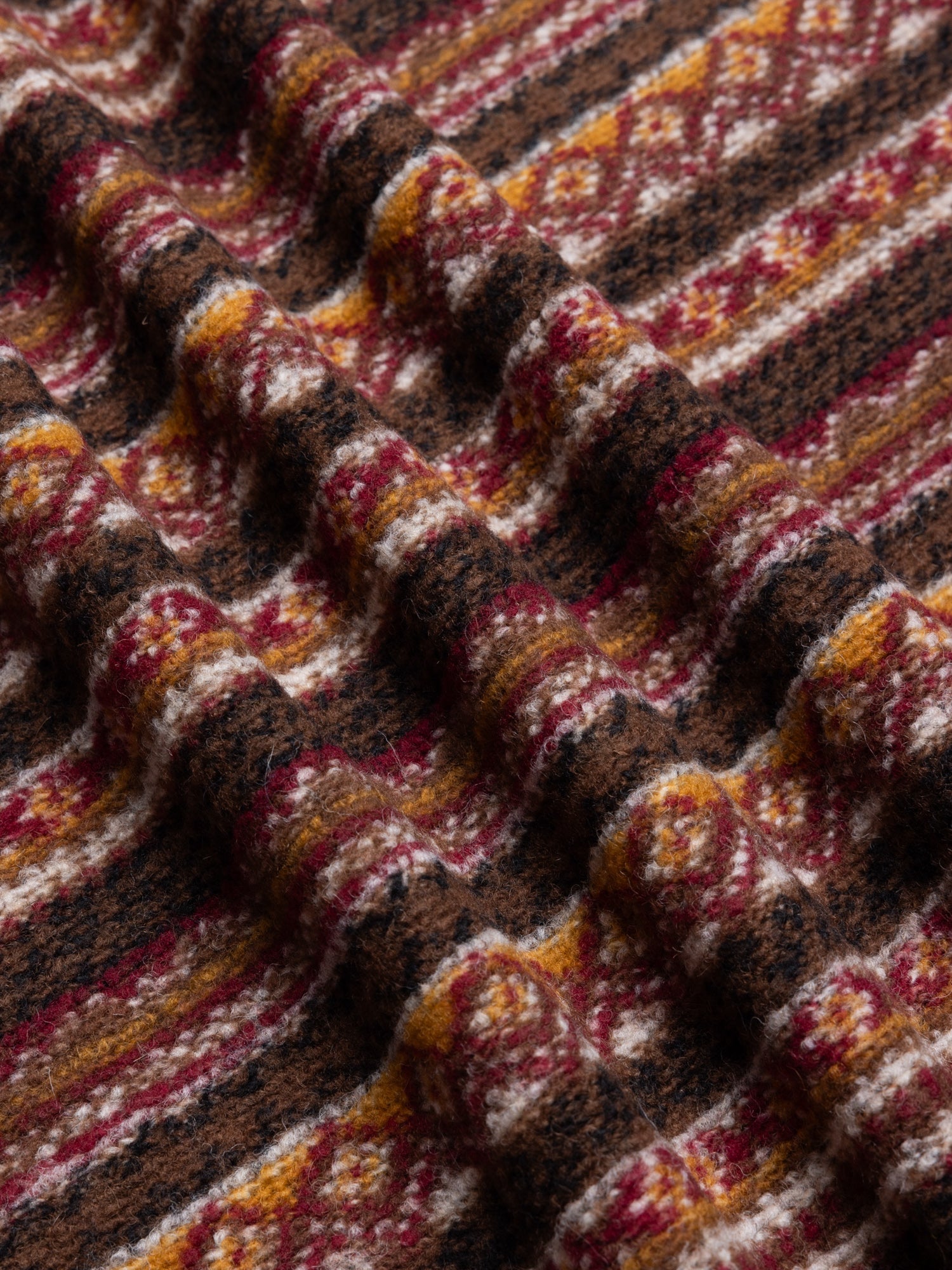 Neist Cardigan in Umber Knitted Fairisle