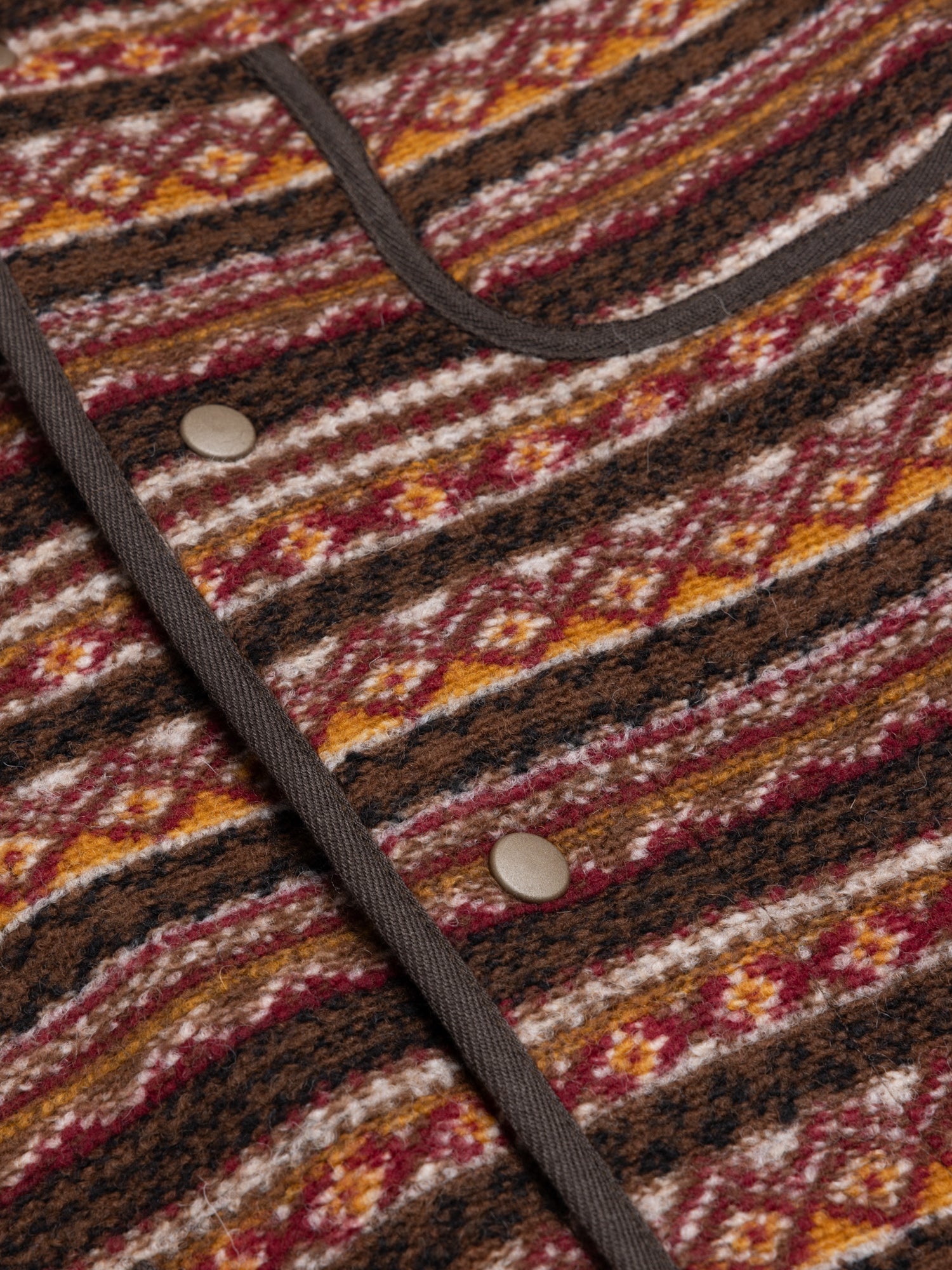 Neist Cardigan in Umber Knitted Fairisle
