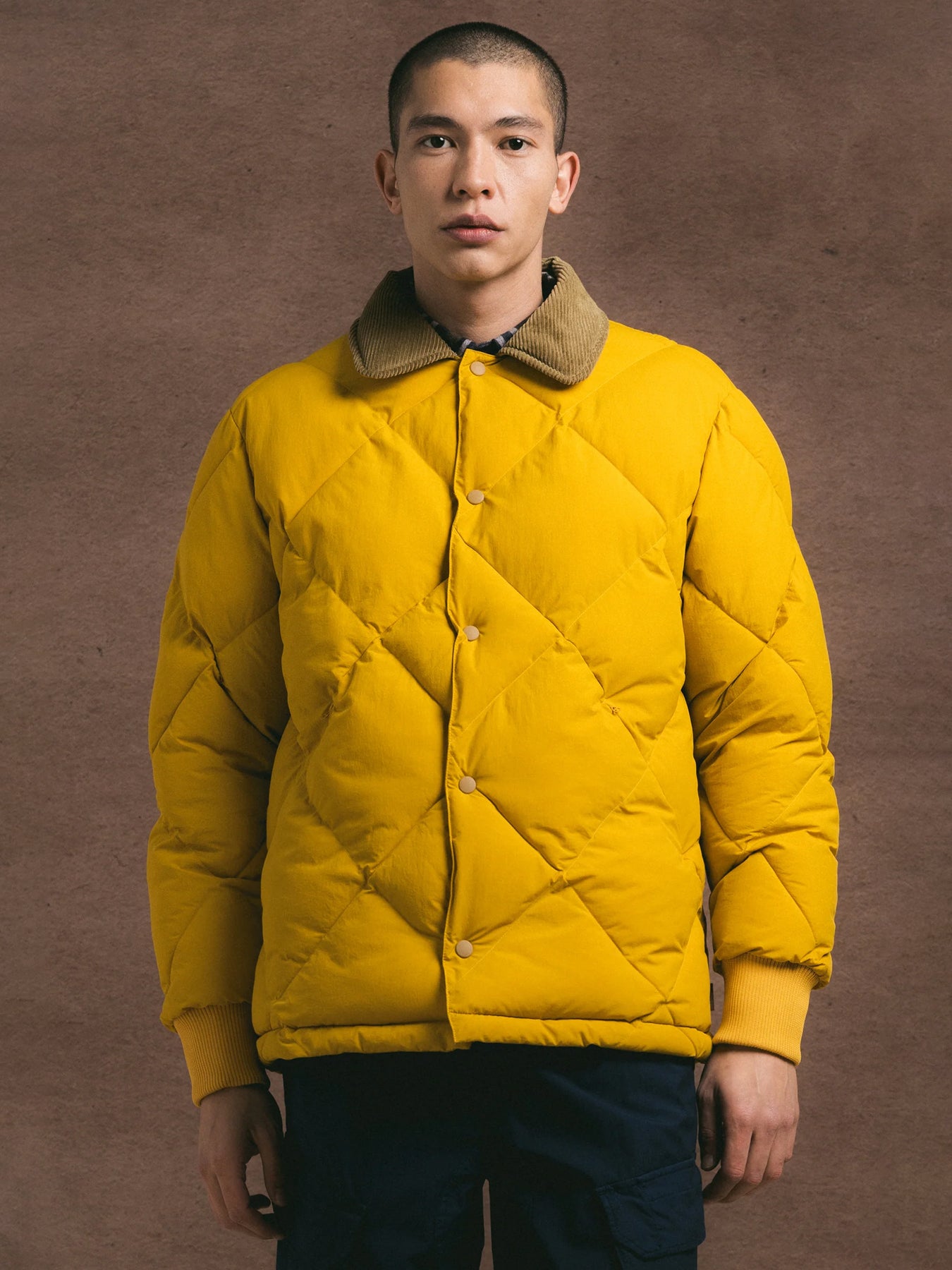 Dunbar Padded Jacket in Yellow Recycled Nylon