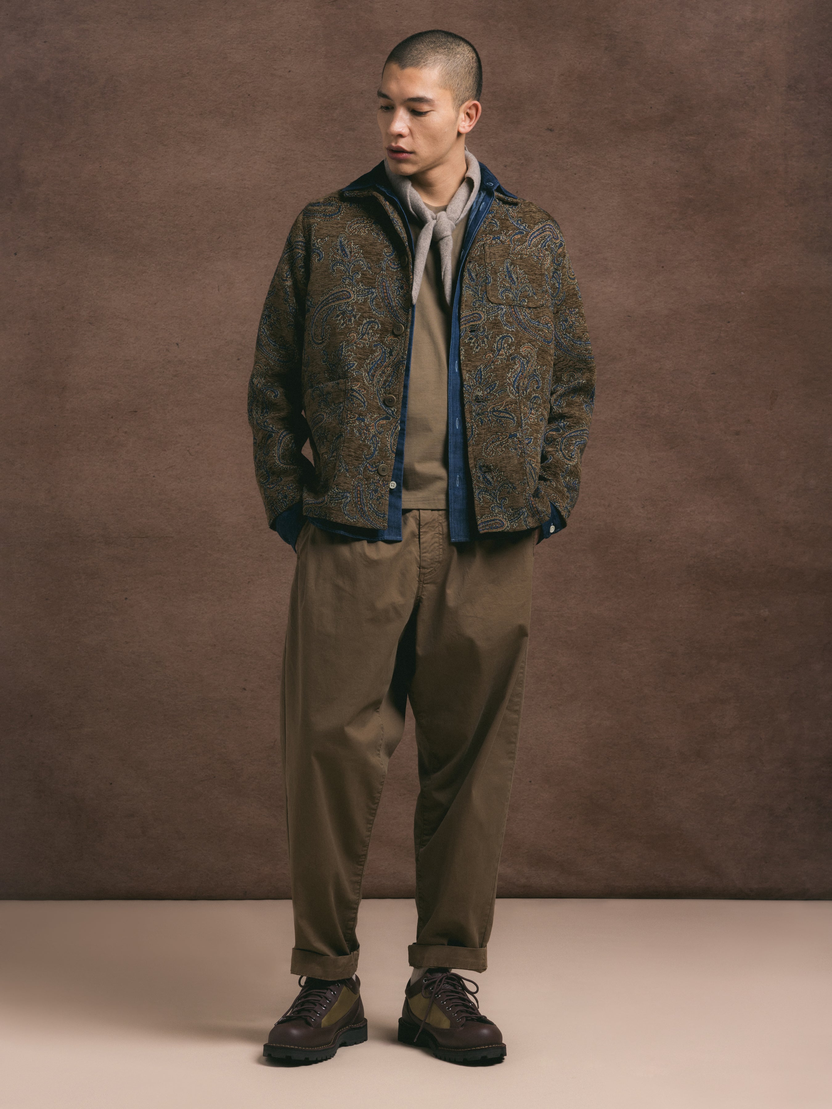 Ormiston Jacket in Olive Paisley Jacquard