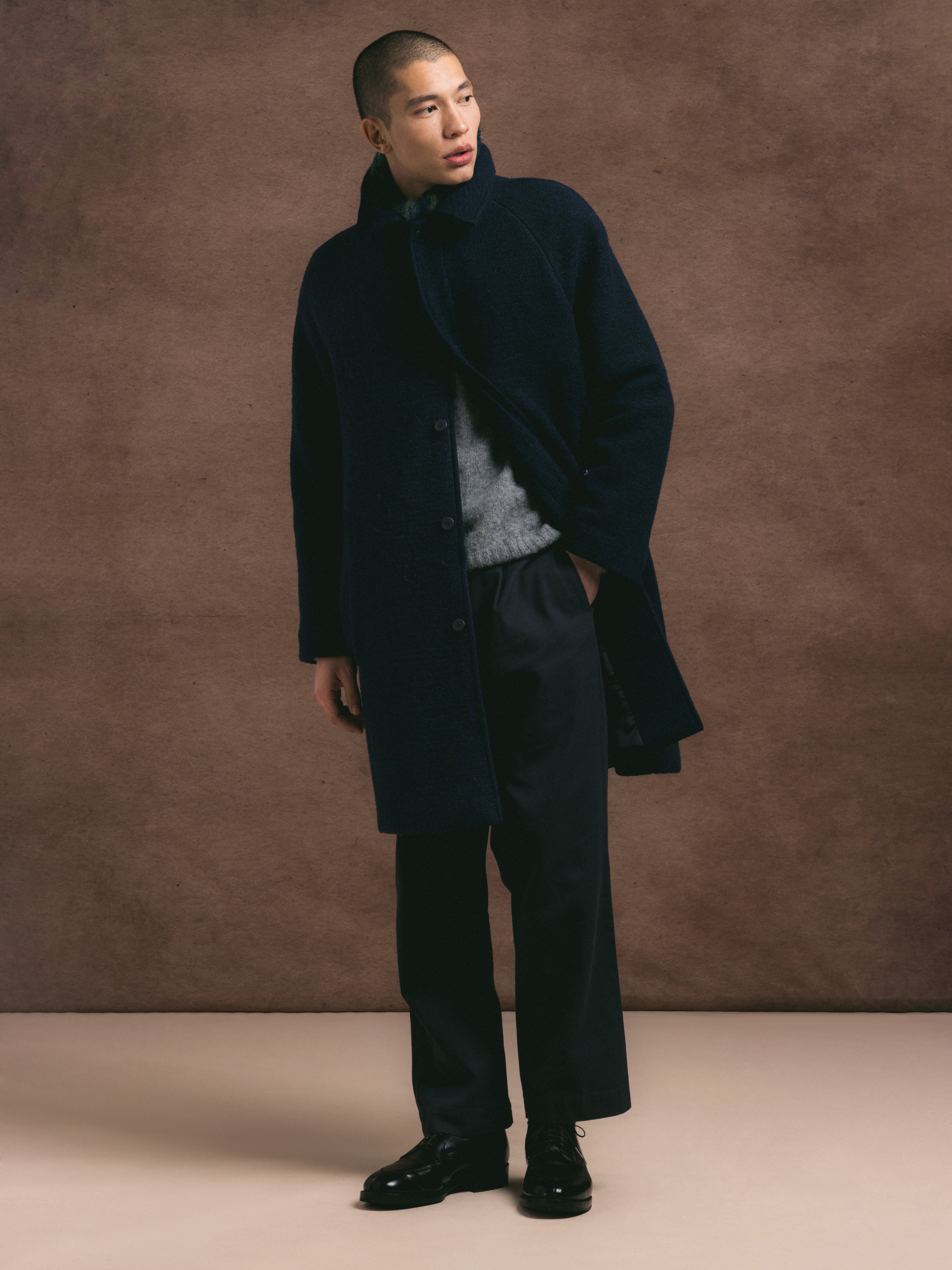 Dundas Overcoat in Midnight Italian Wool Blend