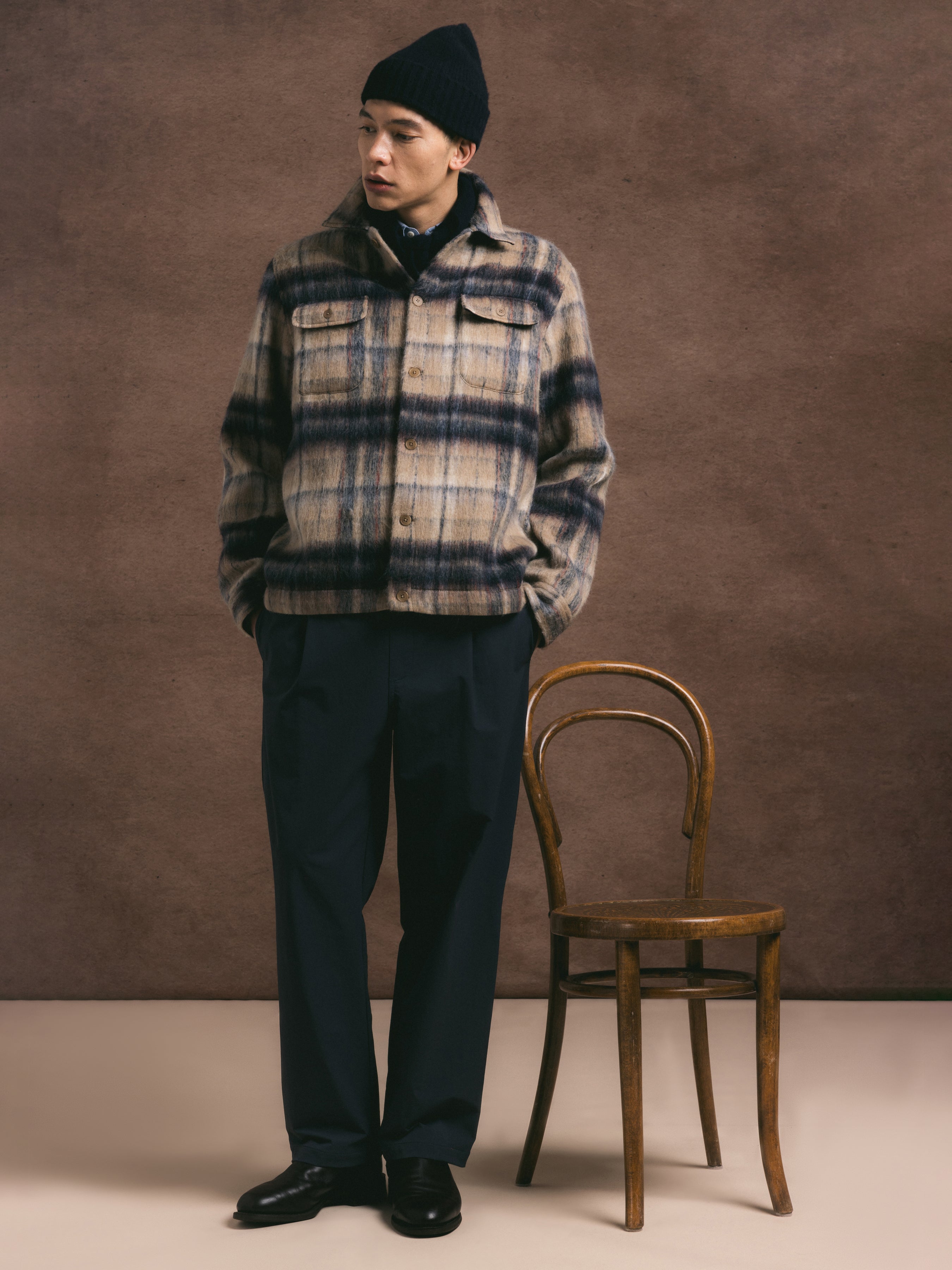 Haston Jacket in Oat Check Brushed Wool