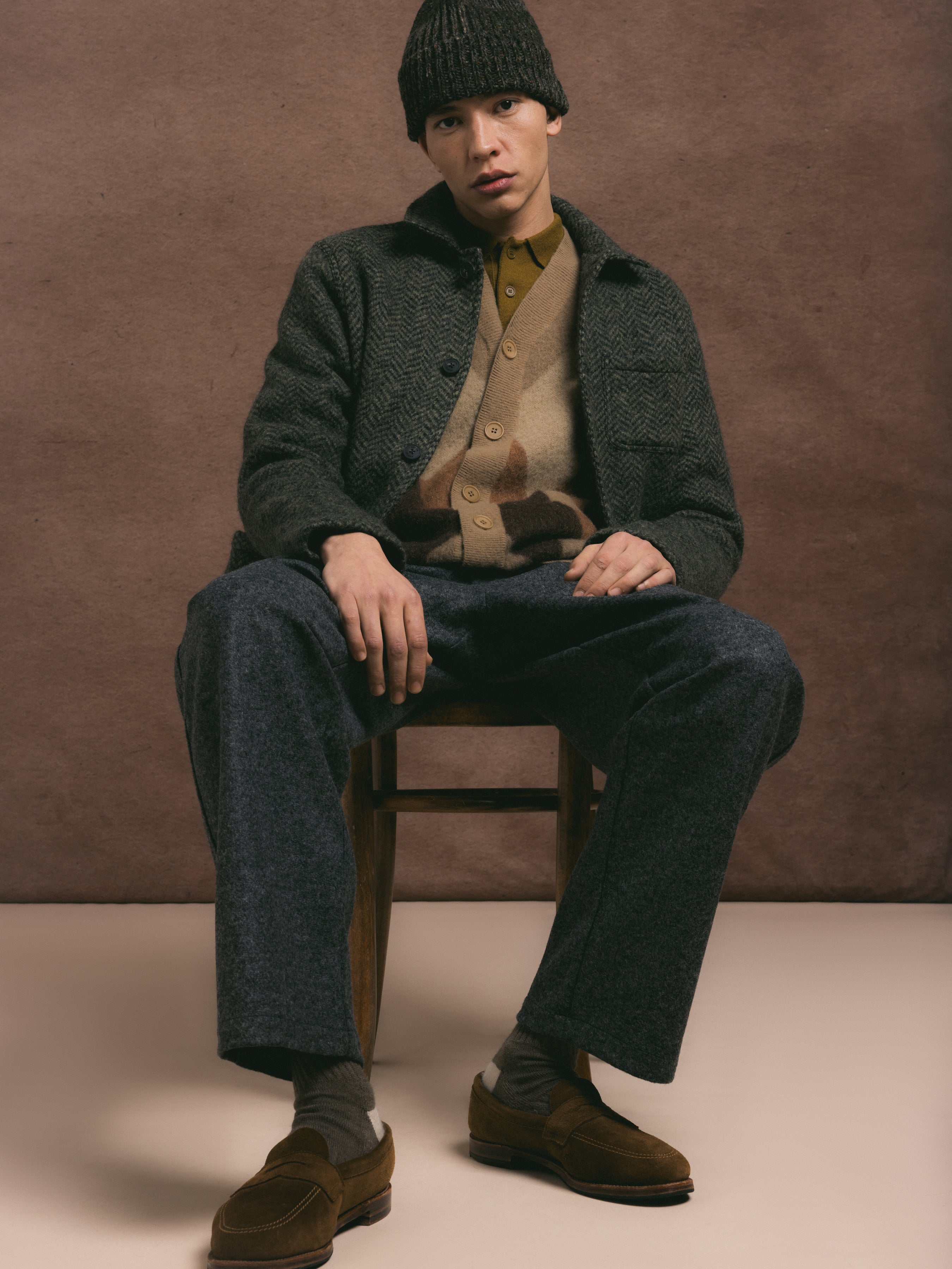 Doune Pant in Charcoal Bonded Wool