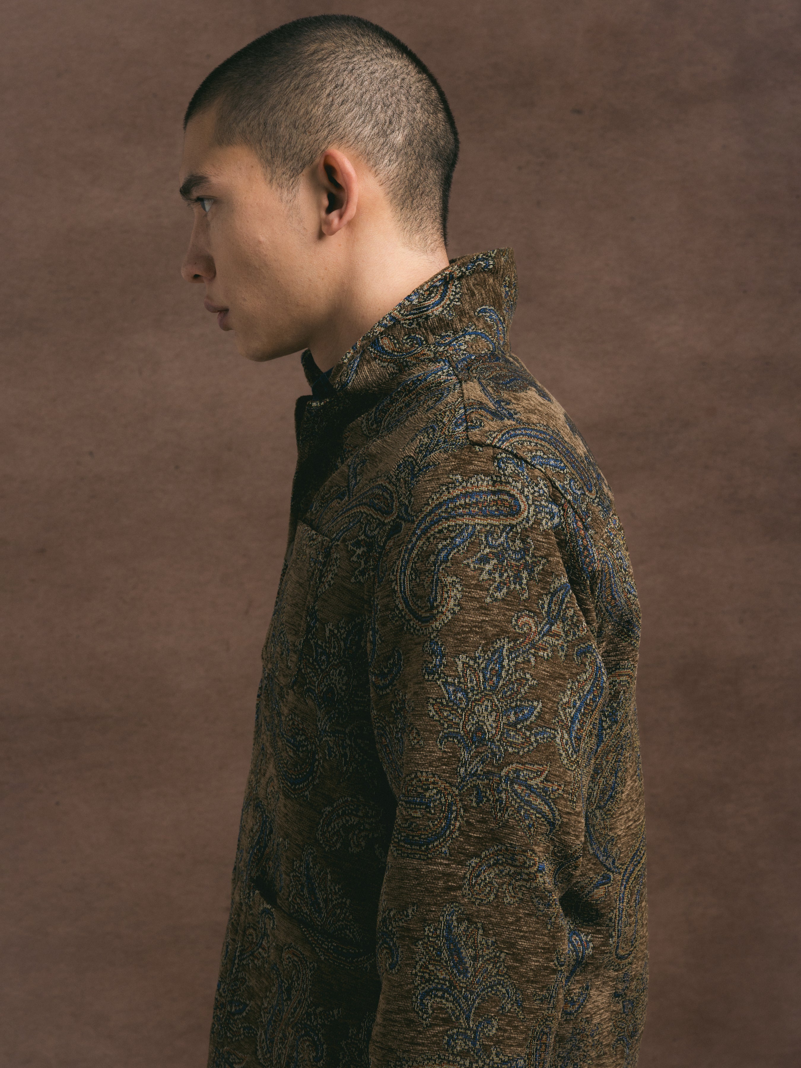 Ormiston Jacket in Olive Paisley Jacquard