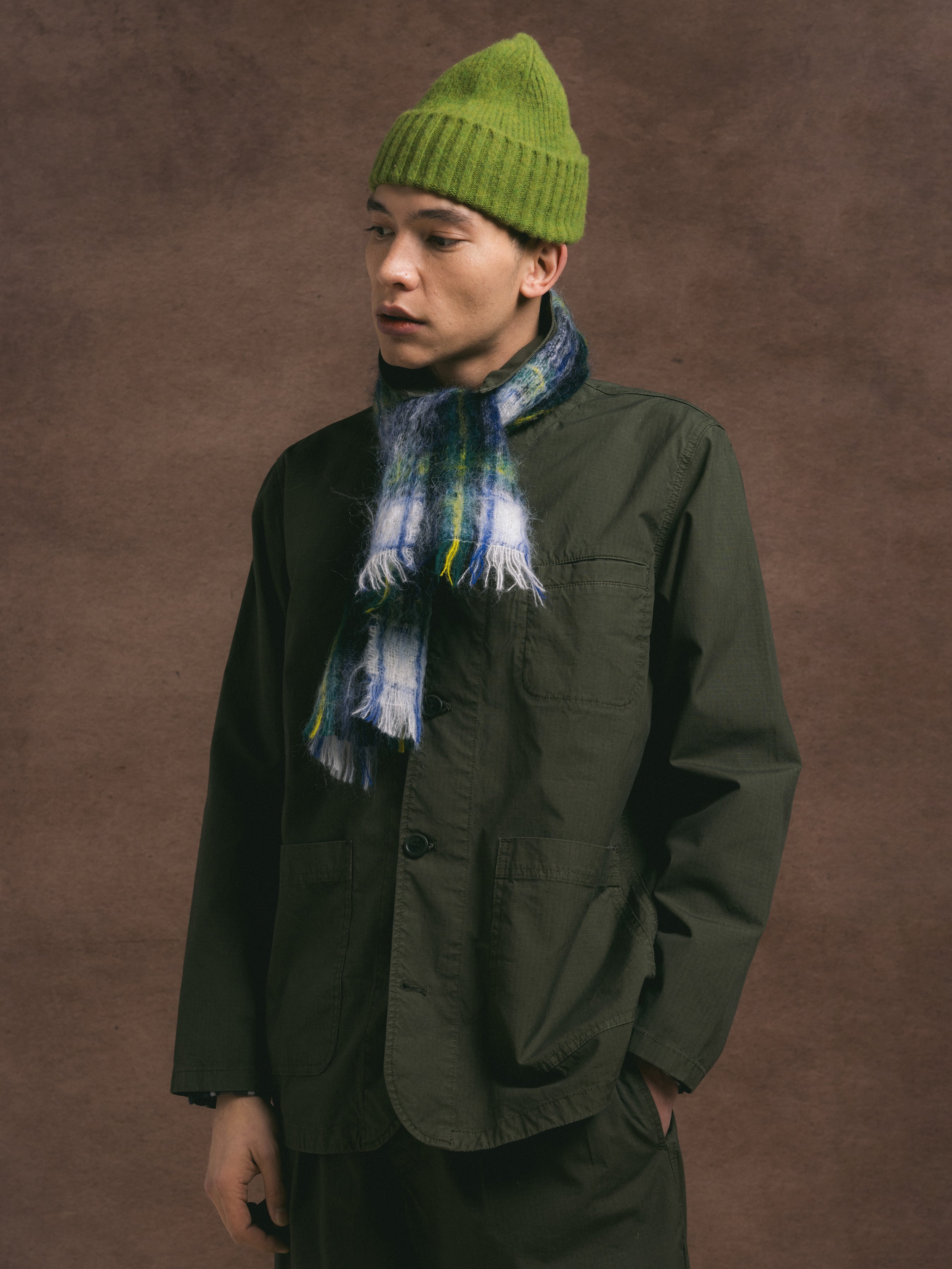 Huntly Jacket in Dark Olive Cotton Ripstop