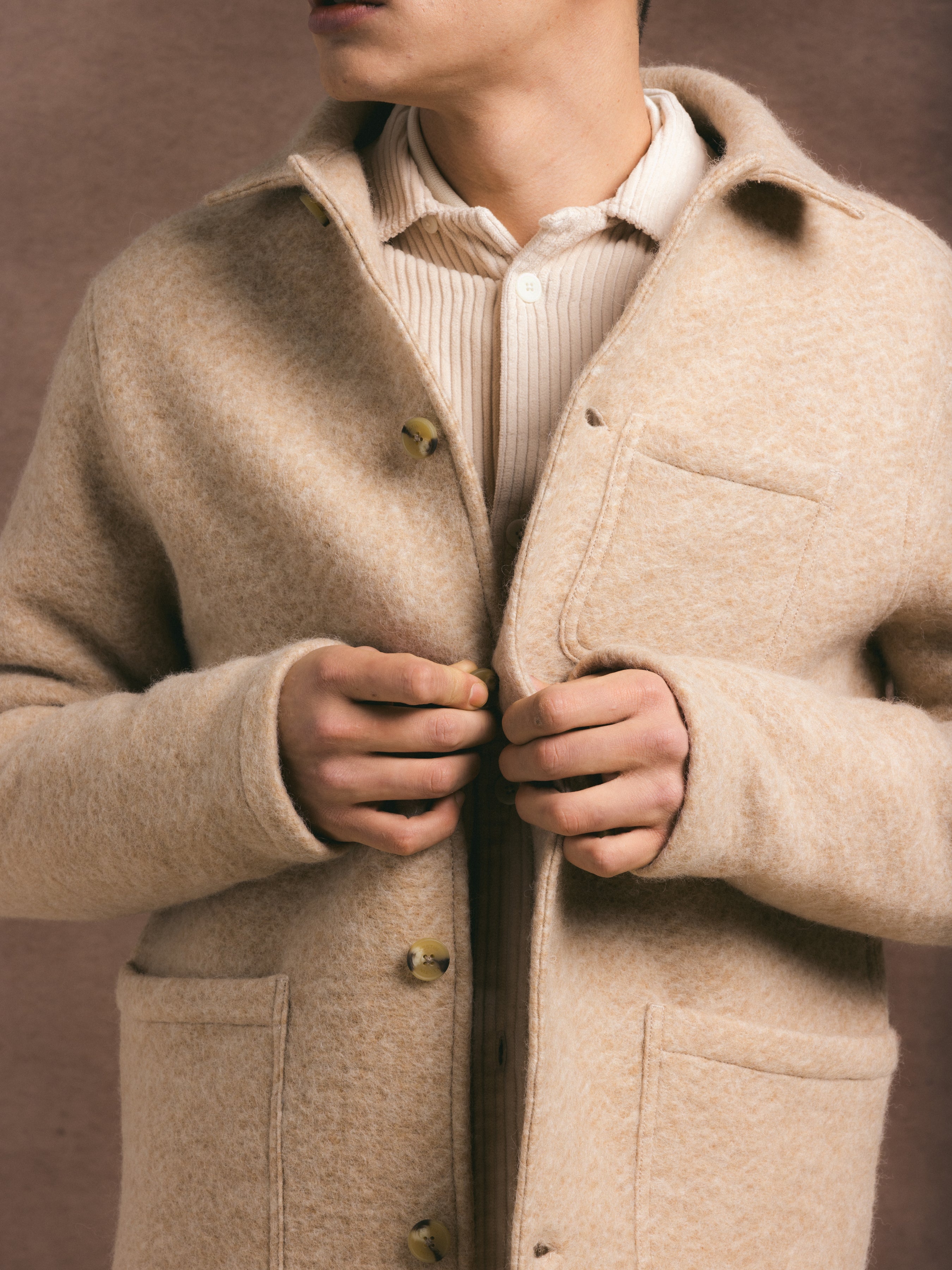 Ormiston Jacket in Oat Wool Herringbone