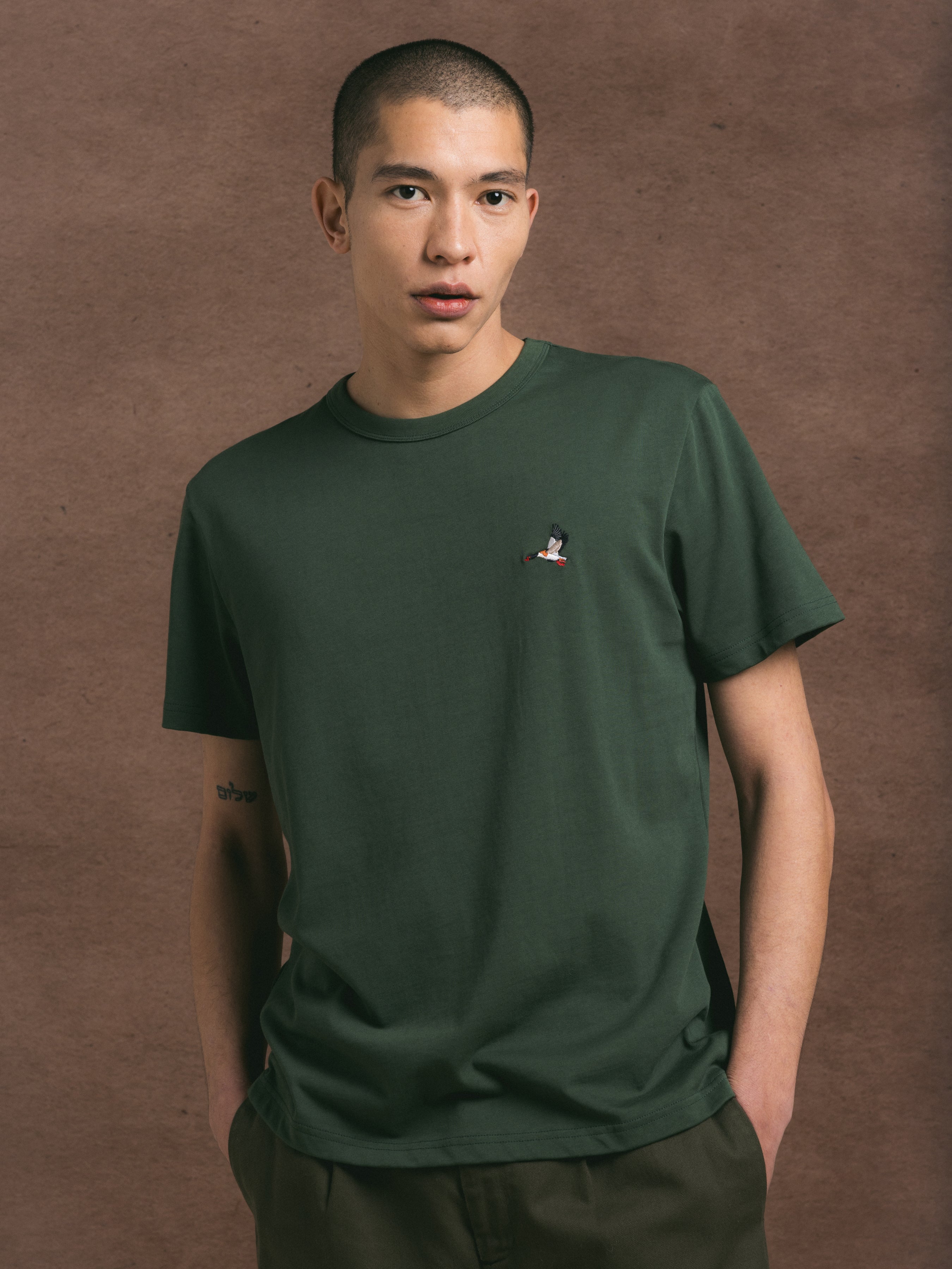 Cargill Tee in Forest Duck Embroidery