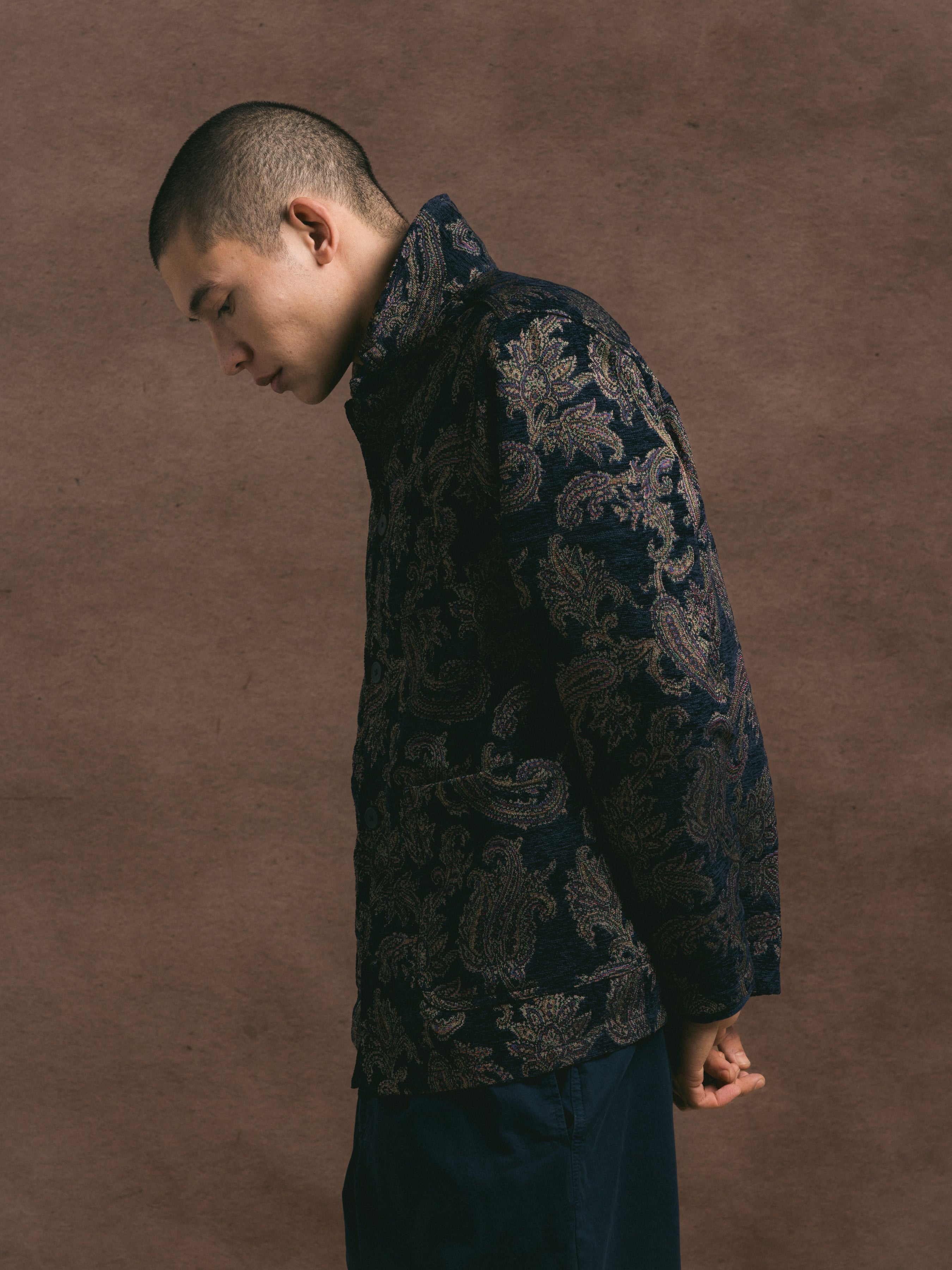 Ormiston Jacket in Navy Paisley Jacquard