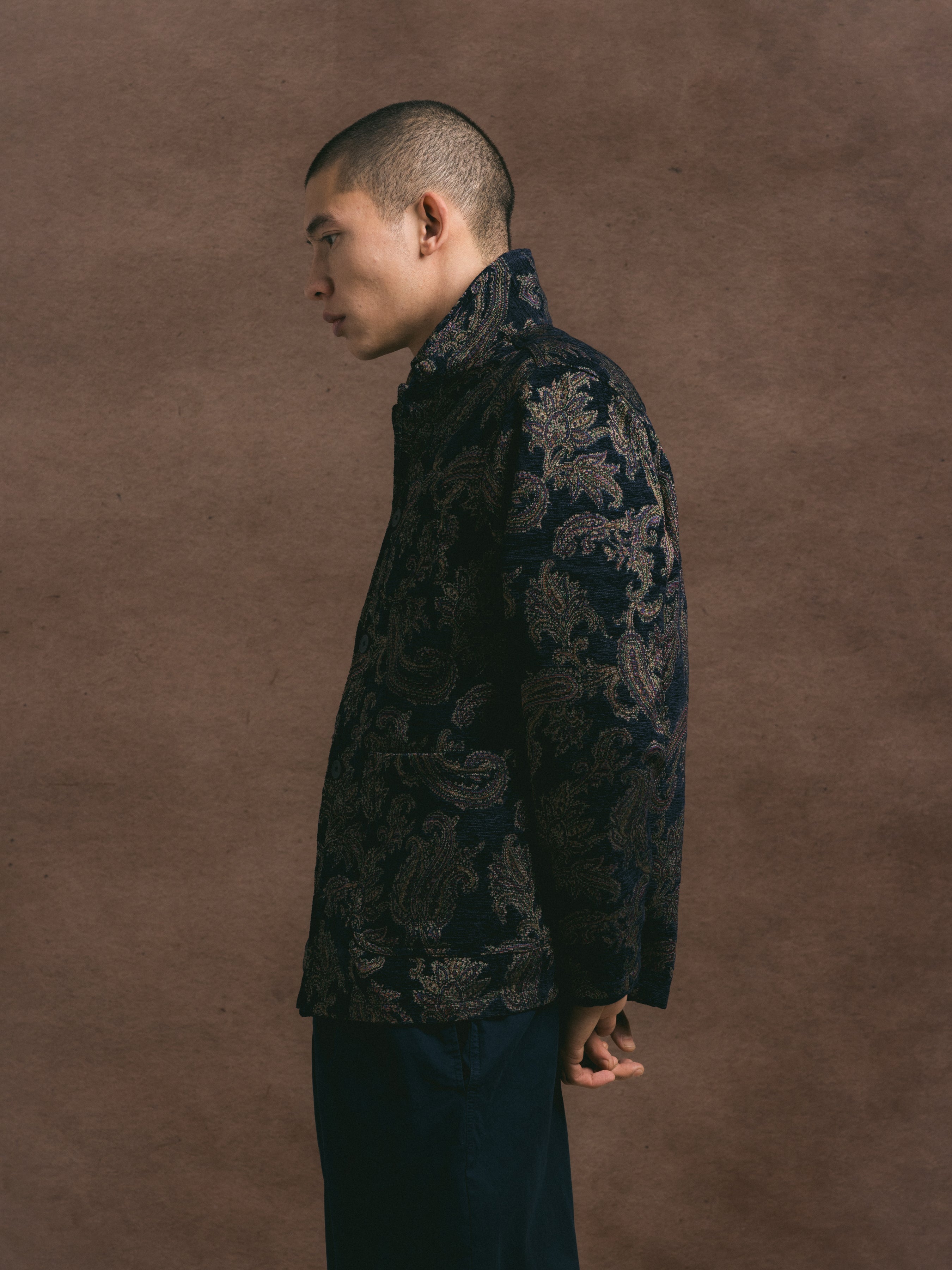 Ormiston Jacket in Navy Paisley Jacquard
