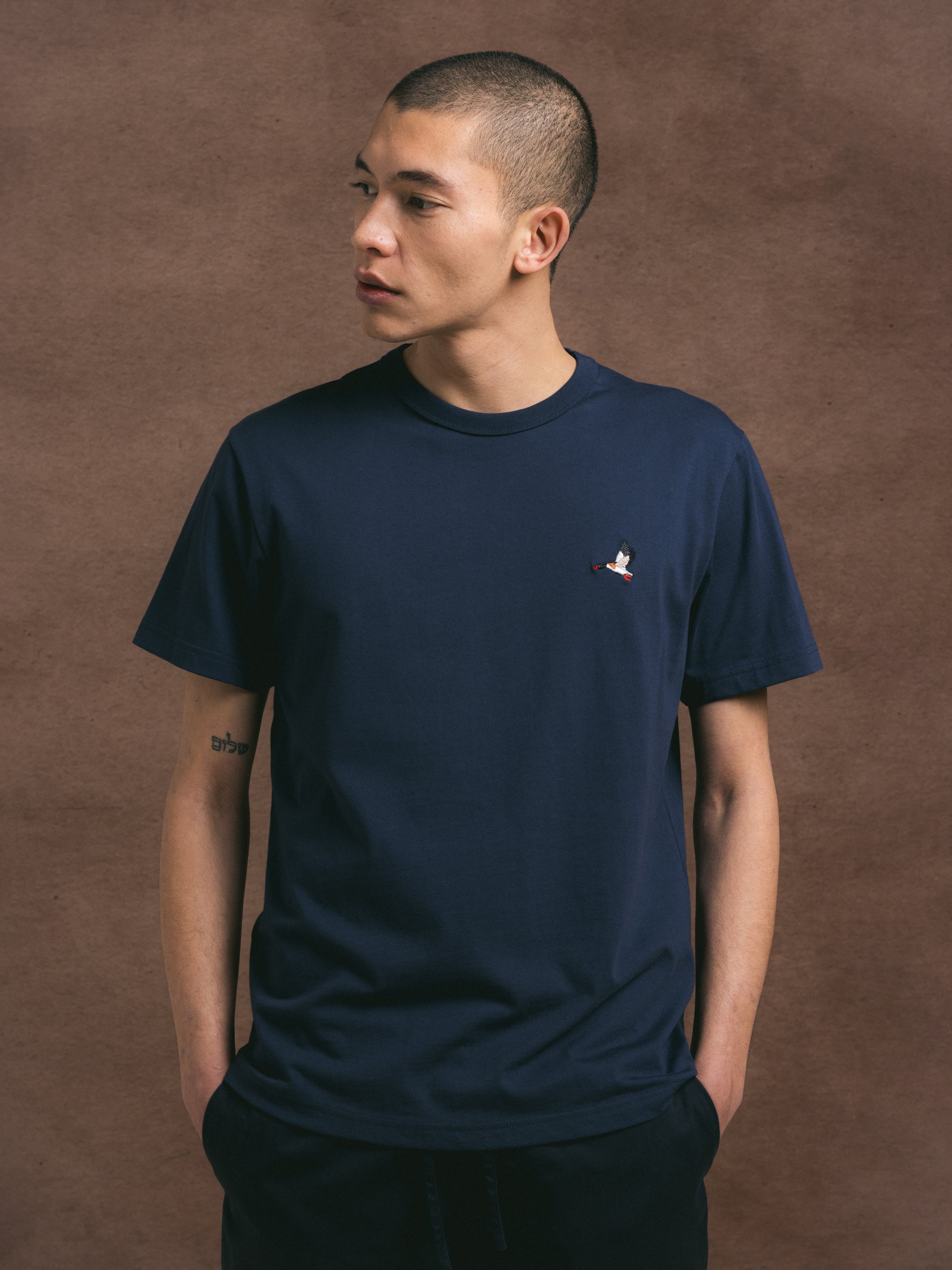 Cargill Tee in Dark Navy Duck Embroidery