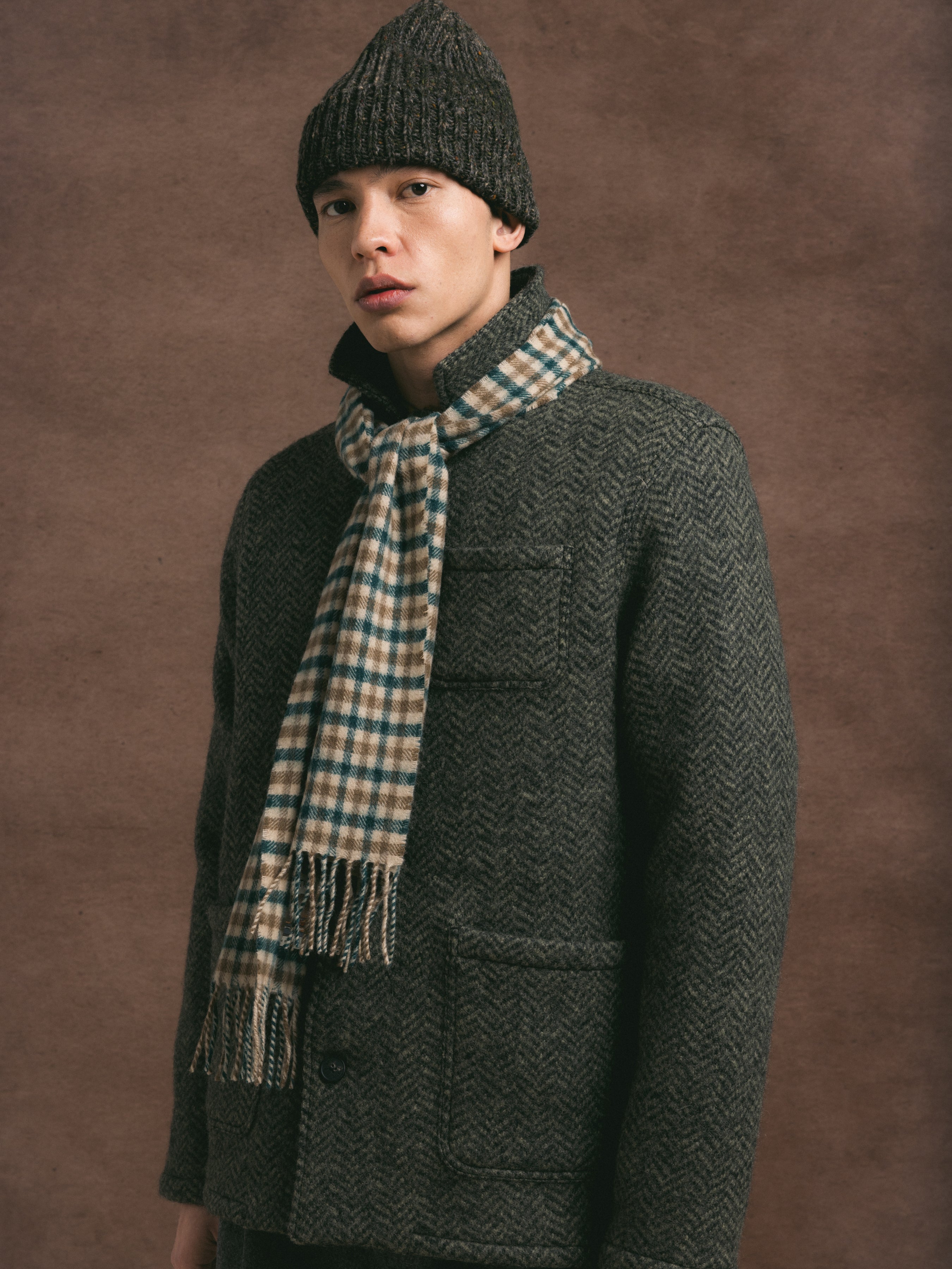 Ormiston Jacket in Moss Wool Herringbone