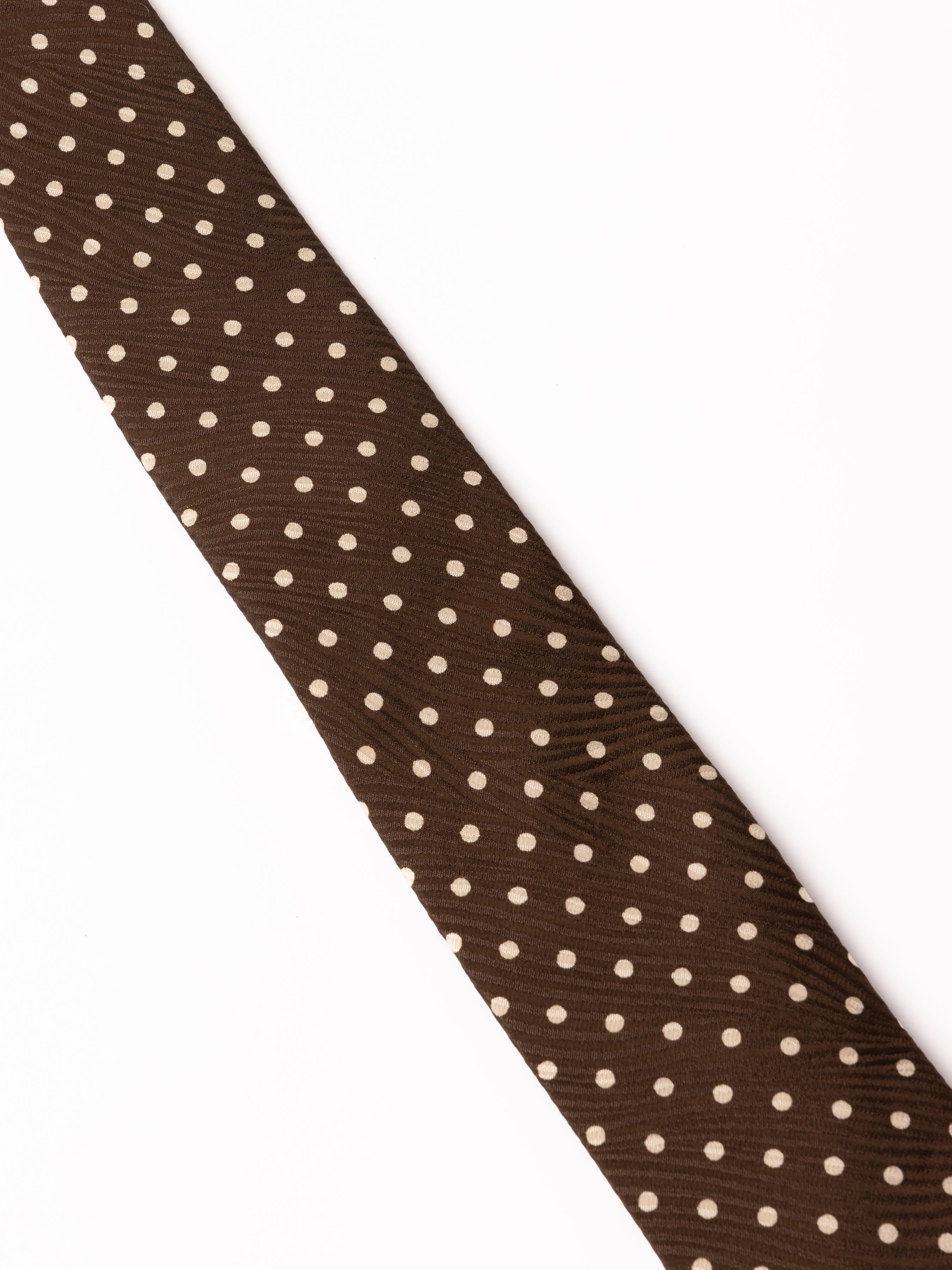 Silk Tie in Peat Polka Dot