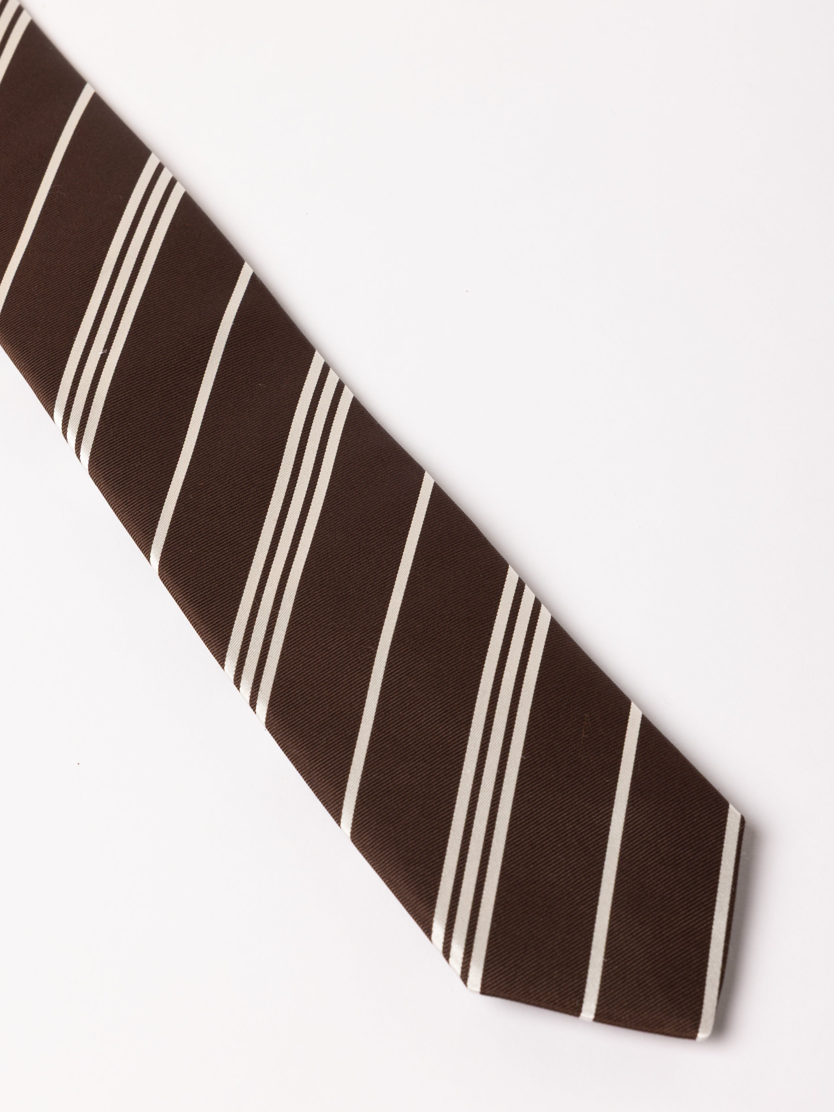 Silk Tie in Peat Stripe
