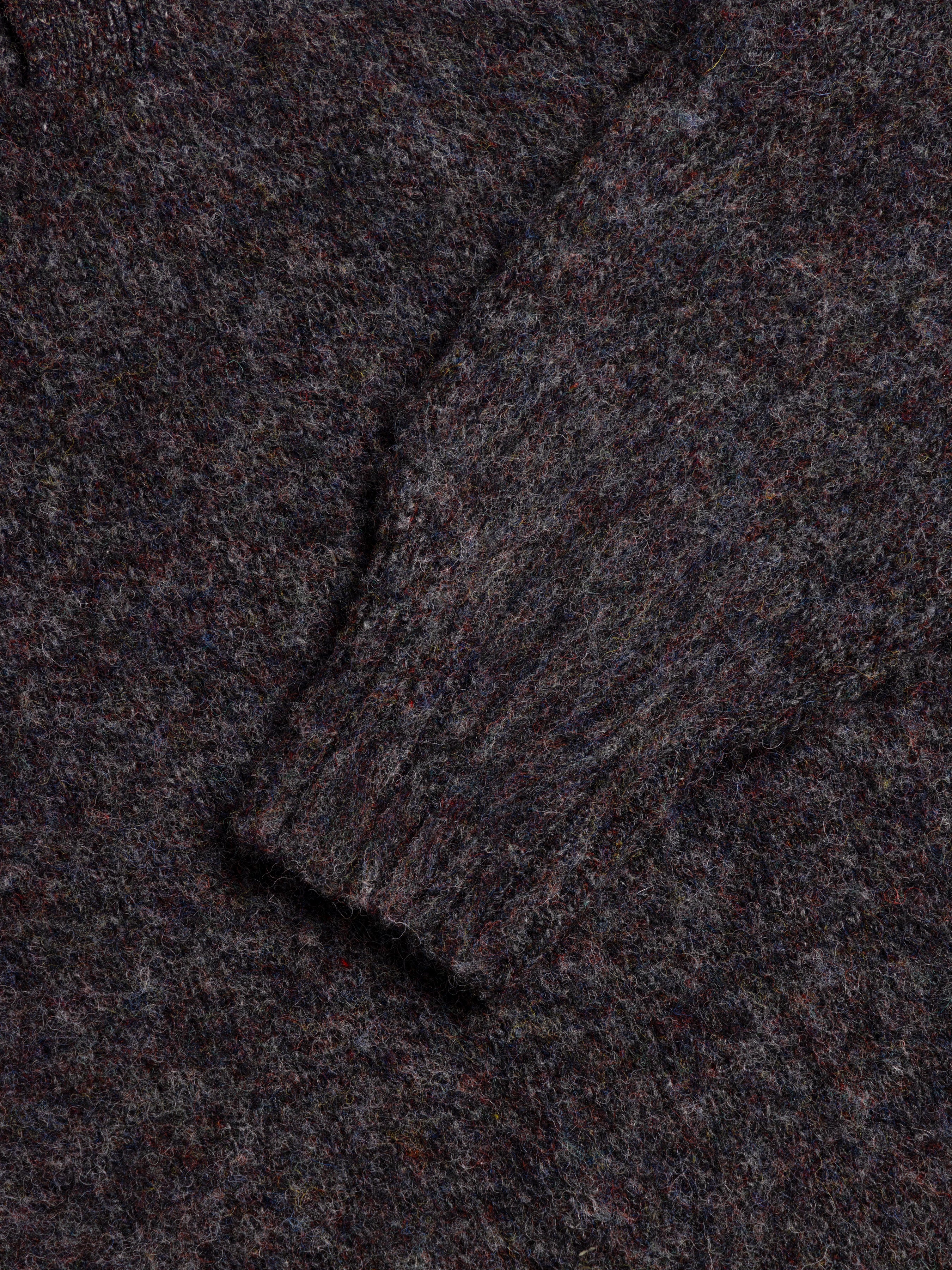 Lewis Brushed Shetland Polo in Charcoal Lambswool