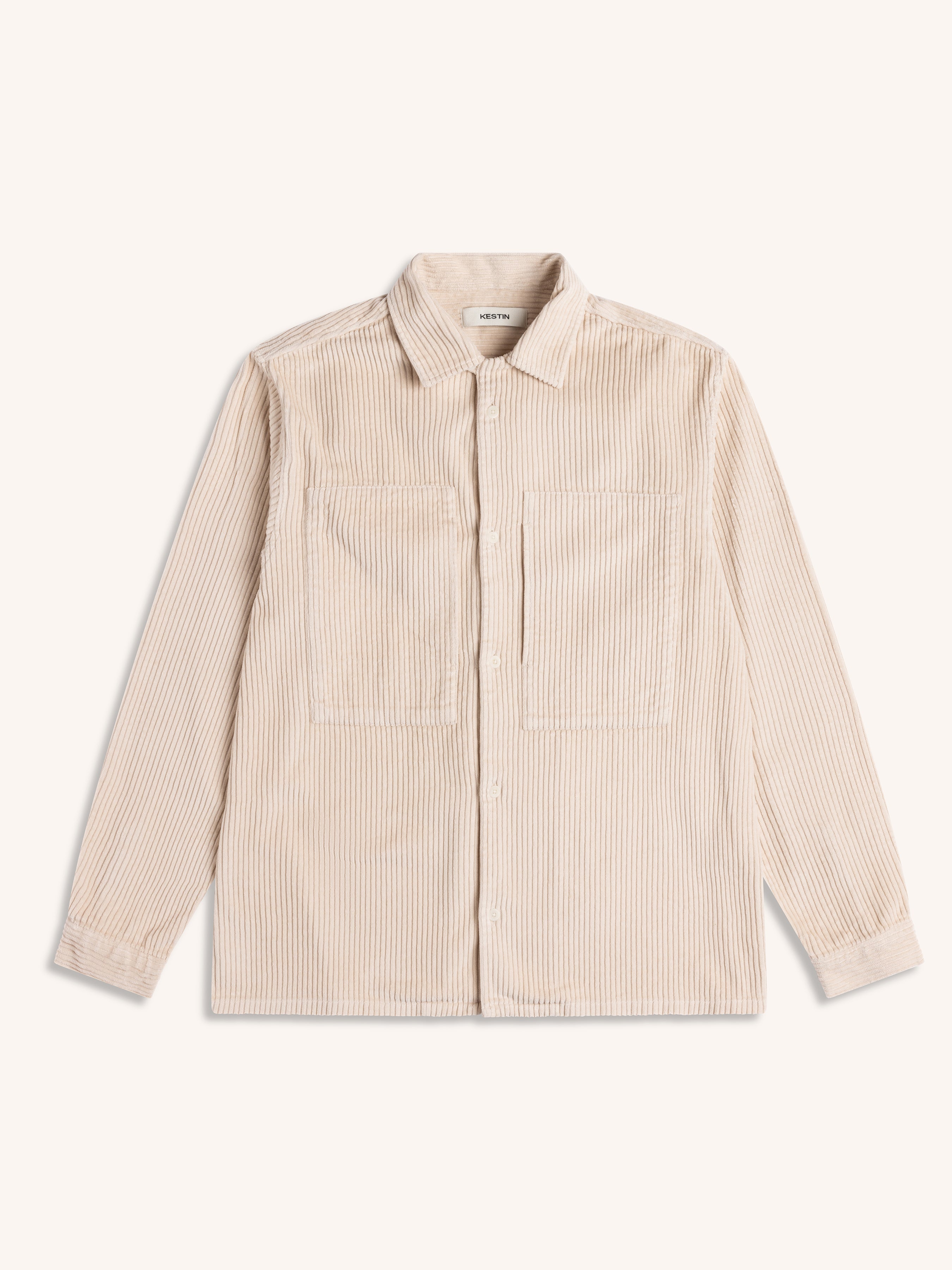 Durno Overshirt in Ecru Jumbo Cord