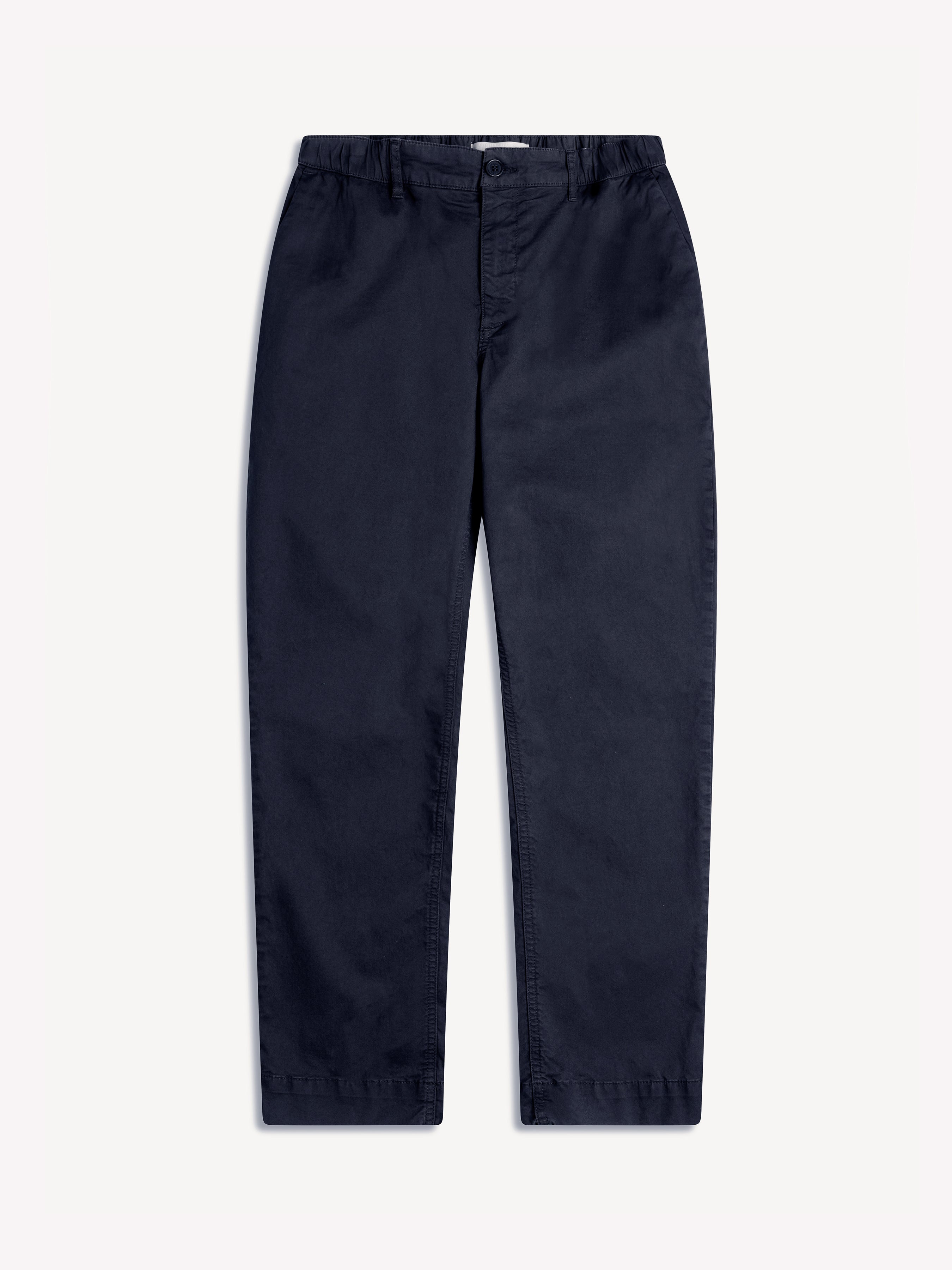 Inverness Trouser in Dark Navy Cotton Twill