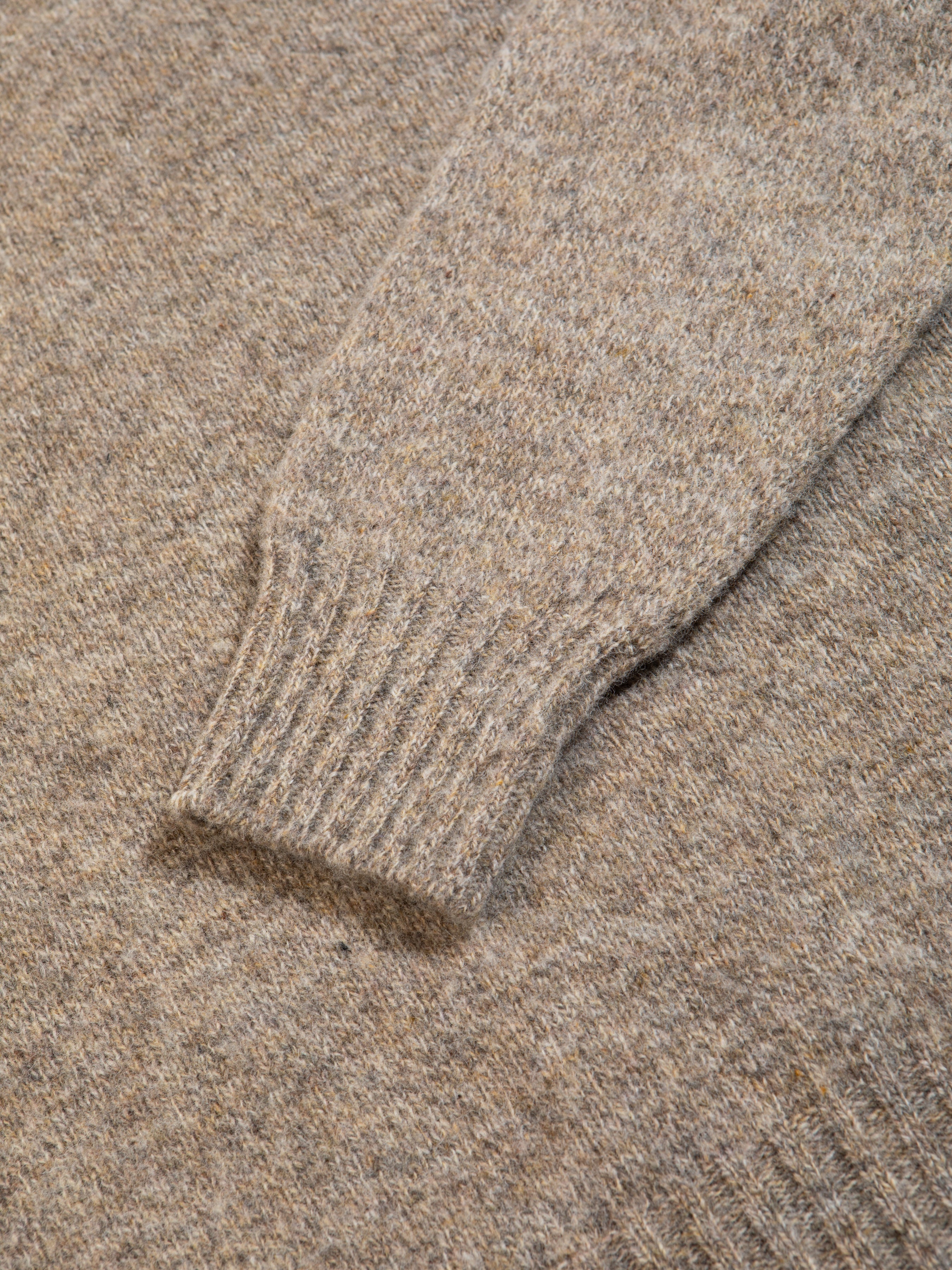 The ribbed cuff from Scottish menswear brand KESTIN's Shetland Wool Sweater.