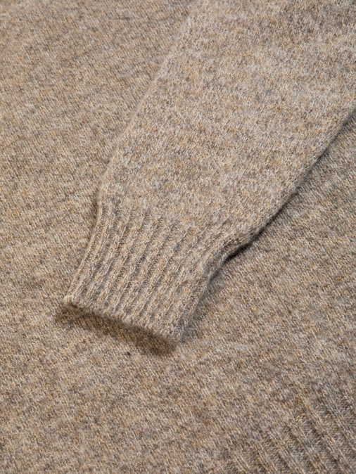 The ribbed cuff to the Shetland Crew Neck by menswear brand KESTIN.