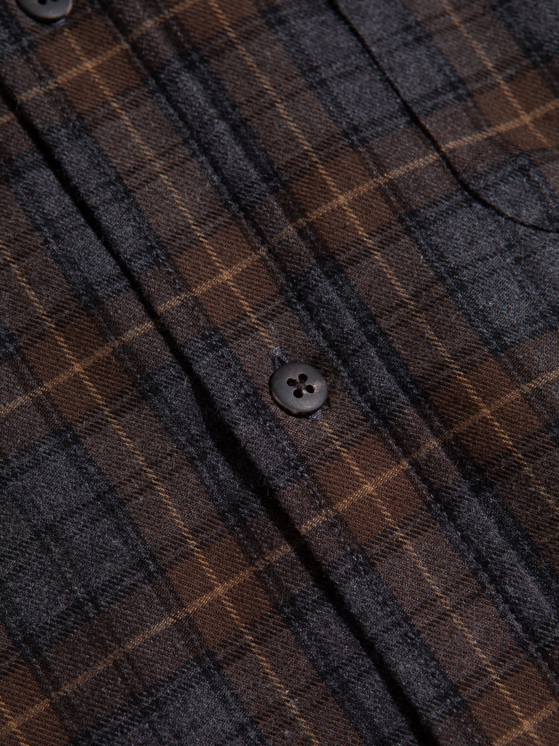 A Japanese Brushed Cotton material used to make a plaid check flannel shirt.