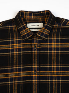 A close-up of the collar of the KESTIN Dirleton Shirt in Japanese Cotton.