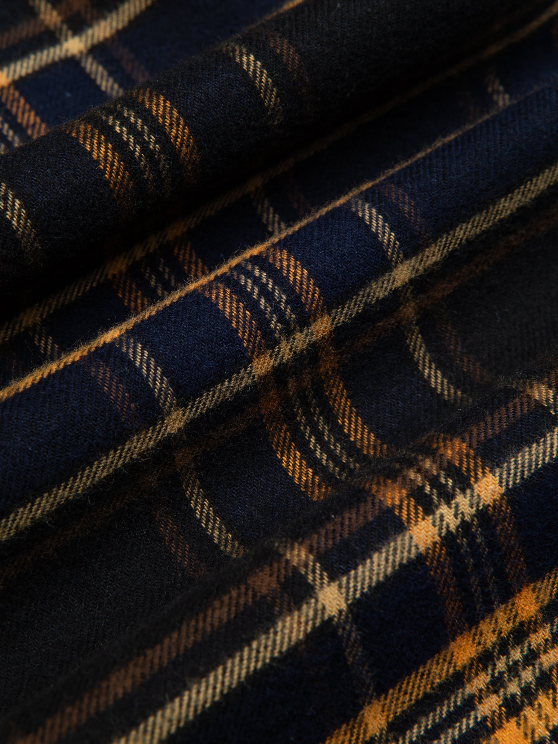 A Japanese brushed check flannel fabric, used by menswear brand KESTIN.