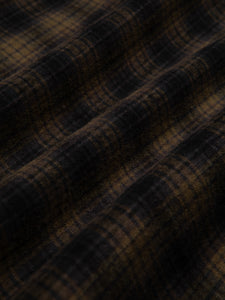 A linen and cotton blend fabric with a check pattern.