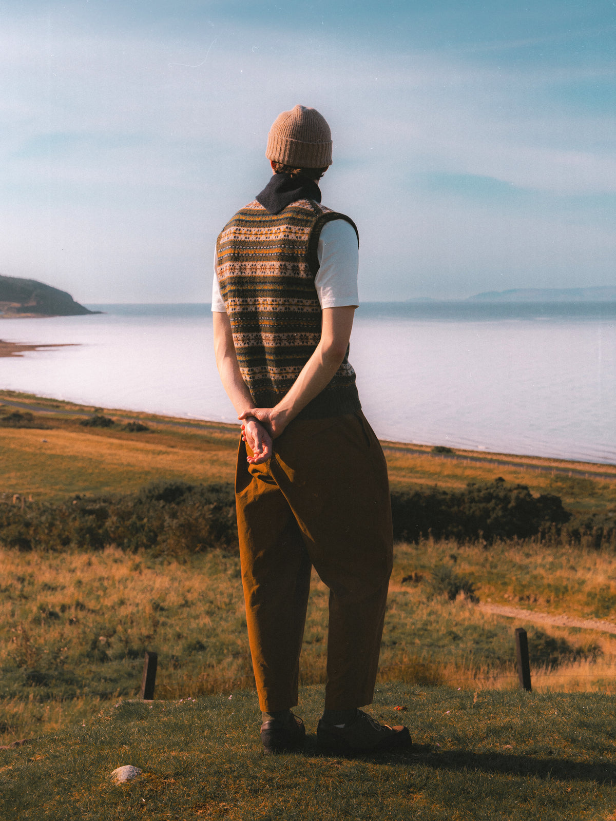 Fair Isle Vest in Green Multi Lambswool