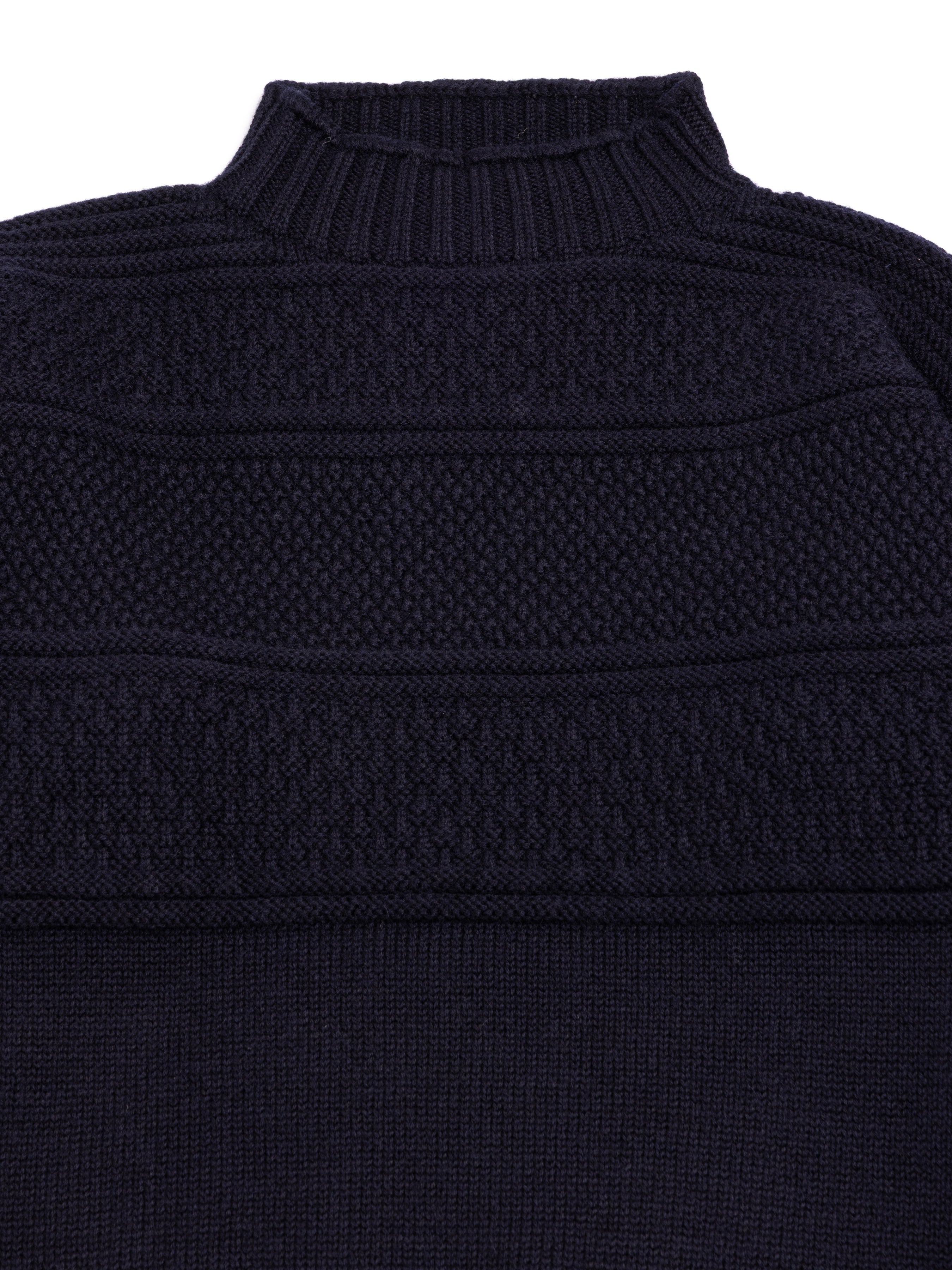 Fife Gansey Knit in Navy Merino Wool