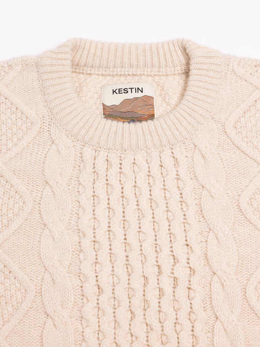 Aran Cable Knit in Cream Superfine Lambswool