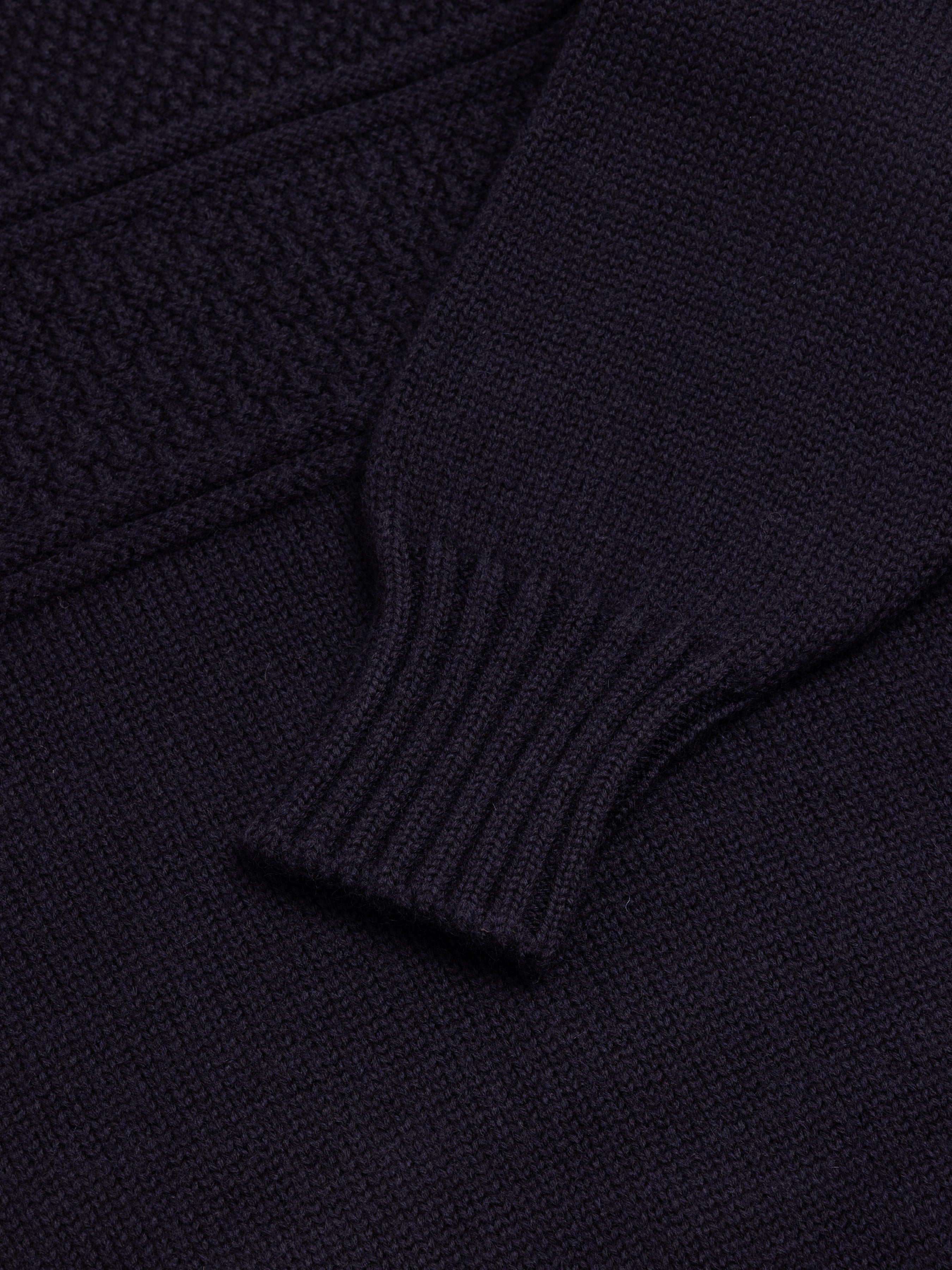 Fife Gansey Knit in Navy Merino Wool