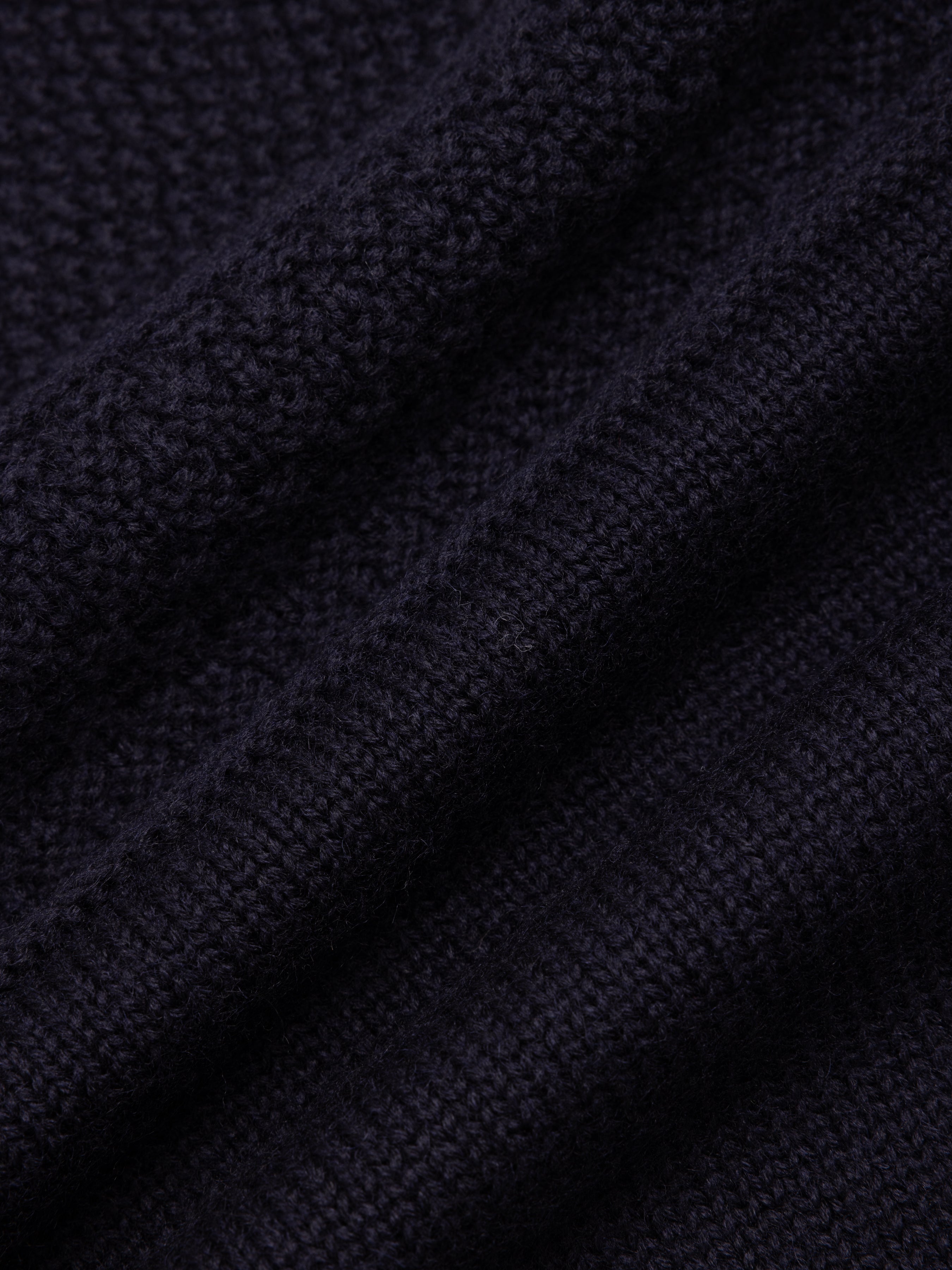 Fife Gansey Knit in Navy Merino Wool