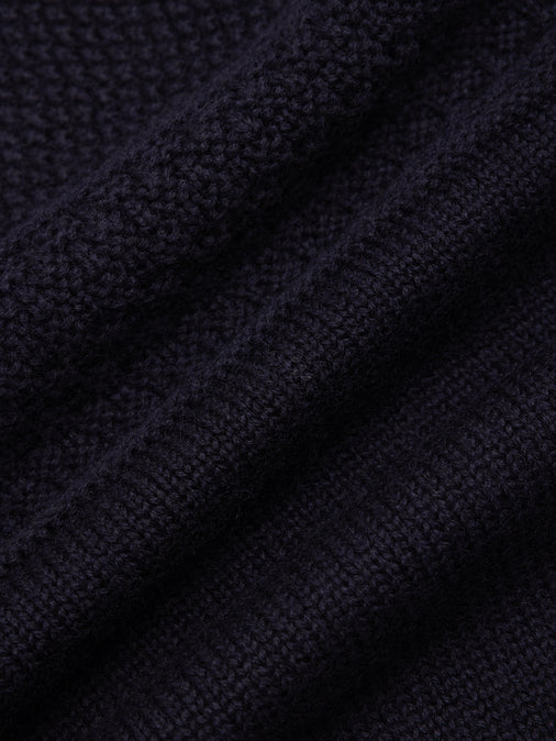 Fife Gansey Knit in Navy Merino Wool