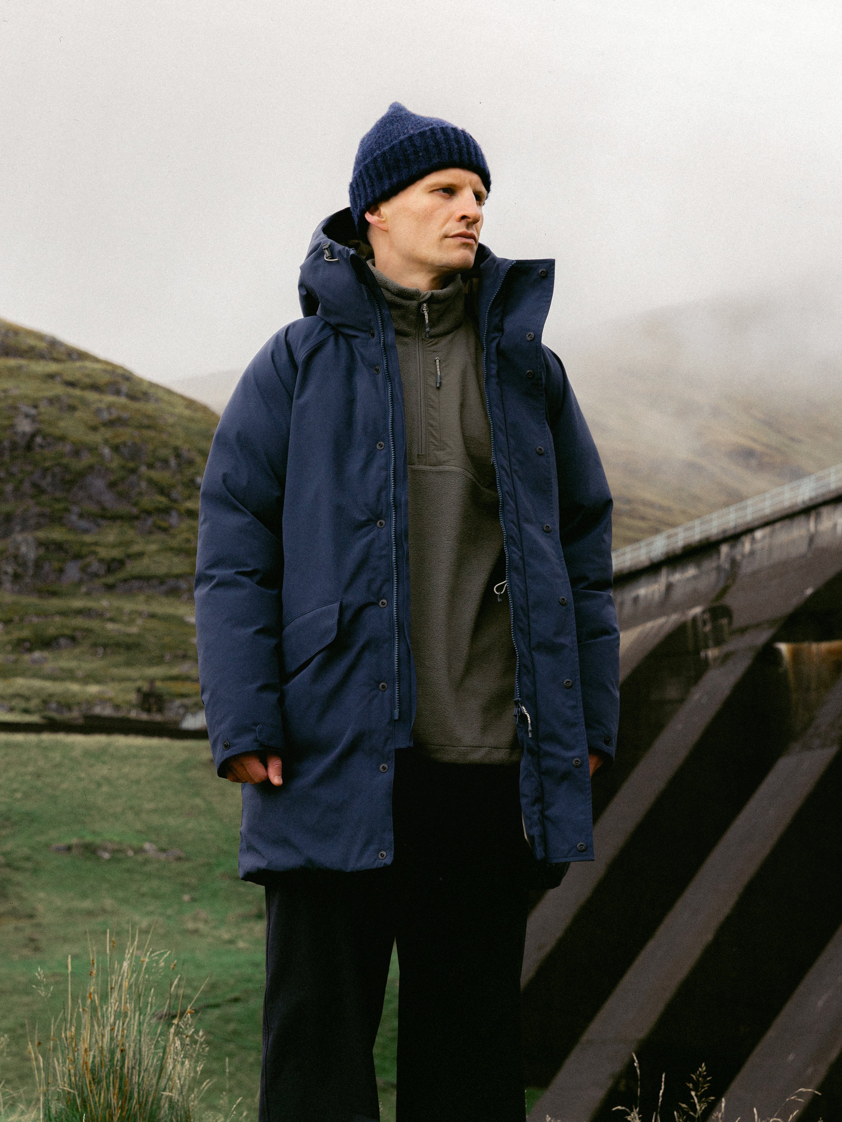 Gullane Storm Parka in Dark Navy Recycled Nylon
