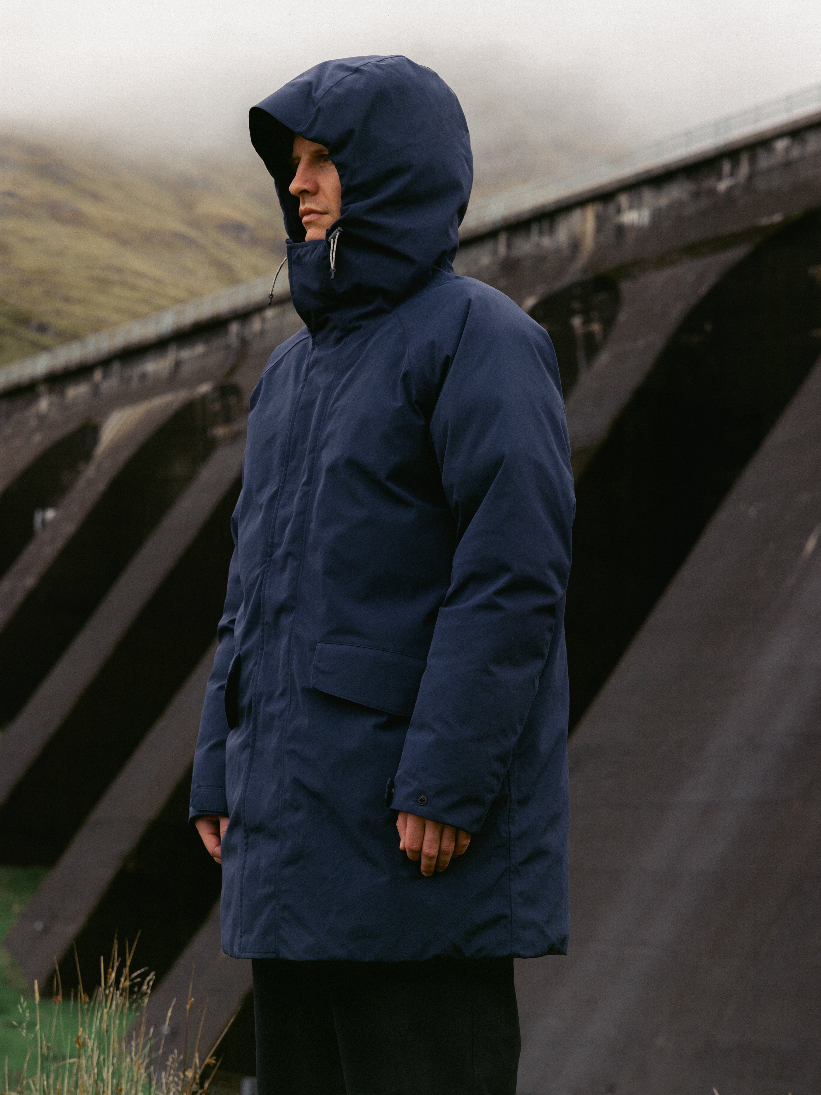 Gullane Storm Parka in Dark Navy Recycled Nylon