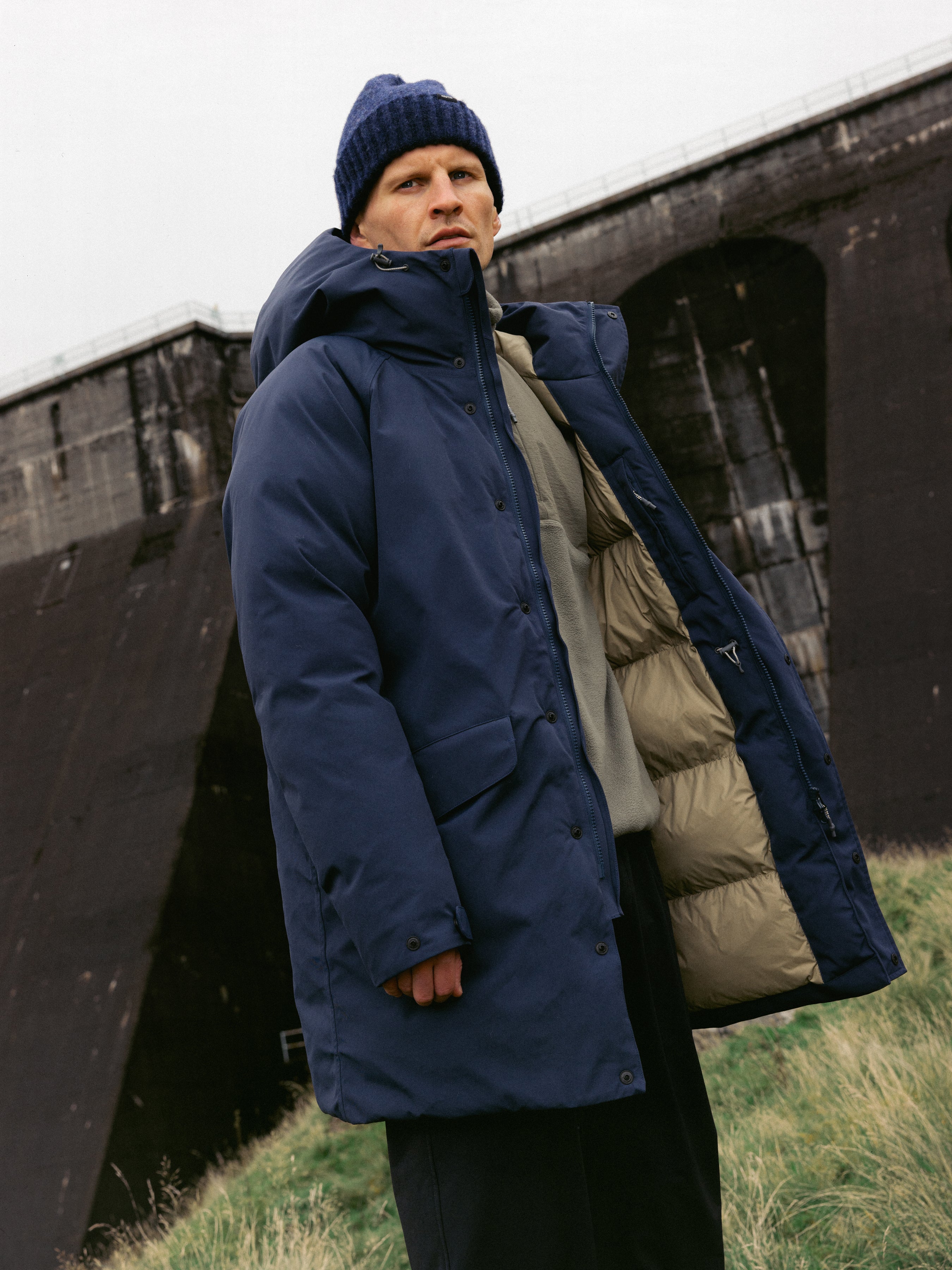 Gullane Storm Parka in Dark Navy Recycled Nylon