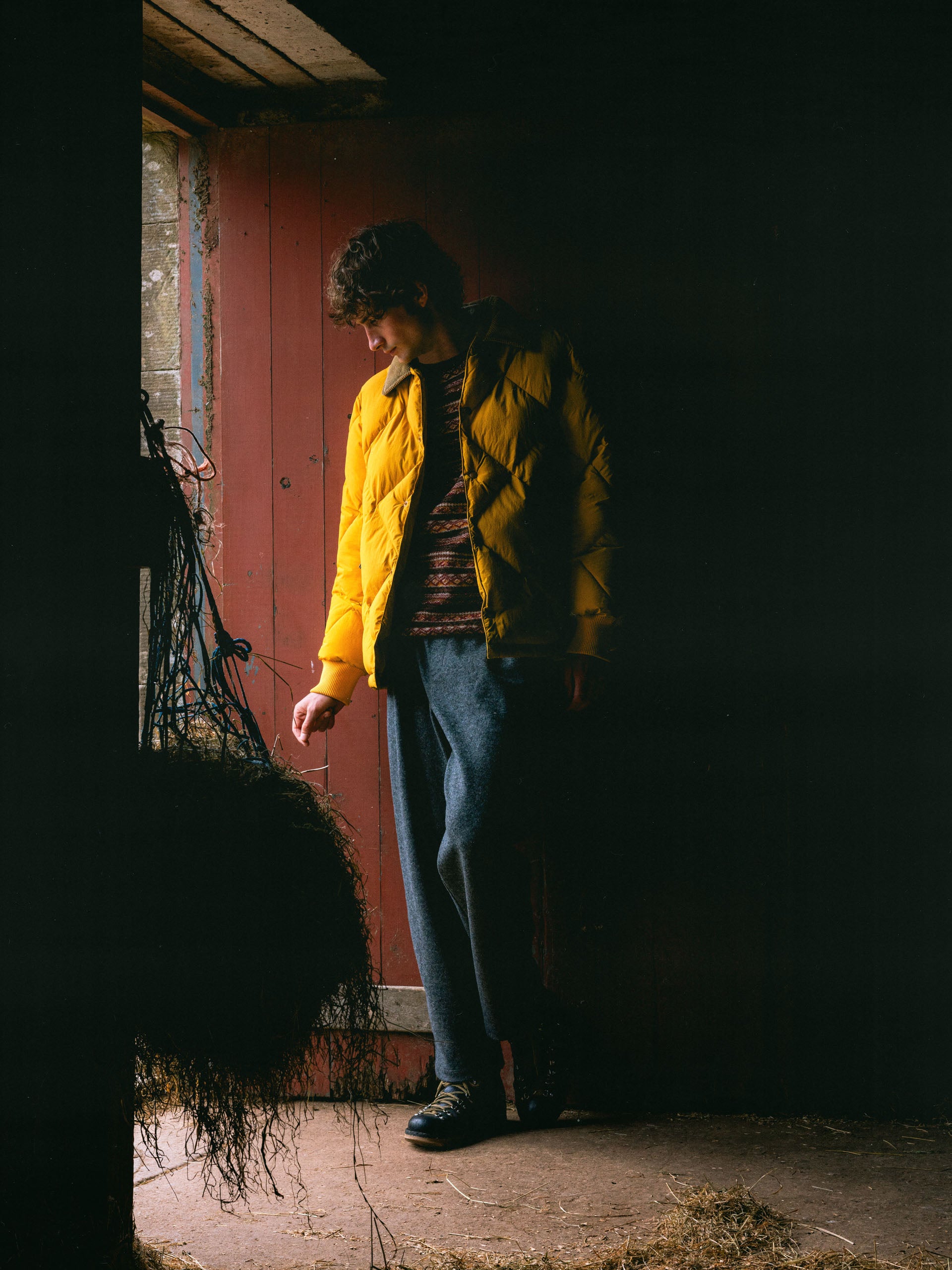 Dunbar Padded Jacket in Yellow Recycled Nylon