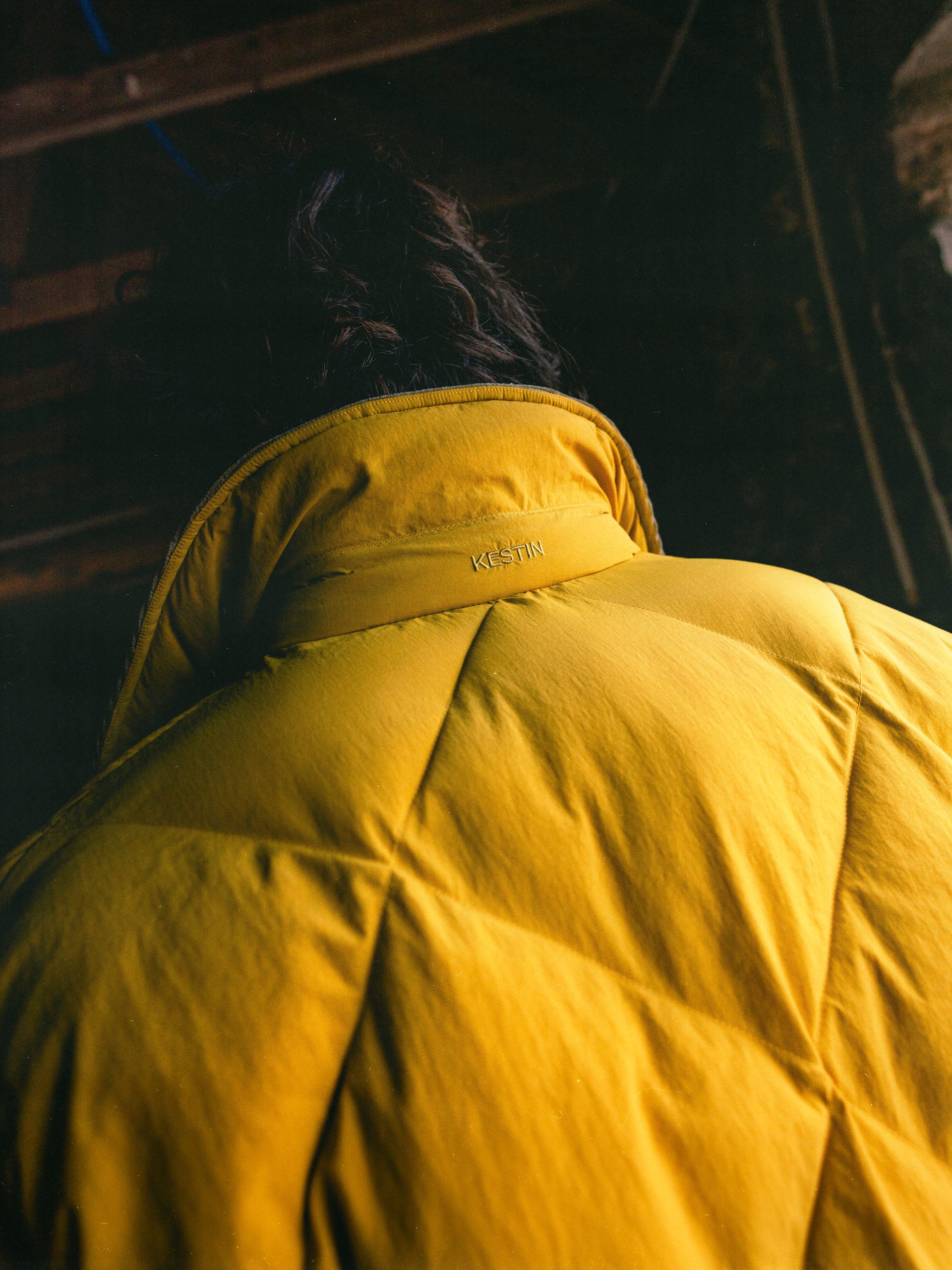 Dunbar Padded Jacket in Yellow Recycled Nylon