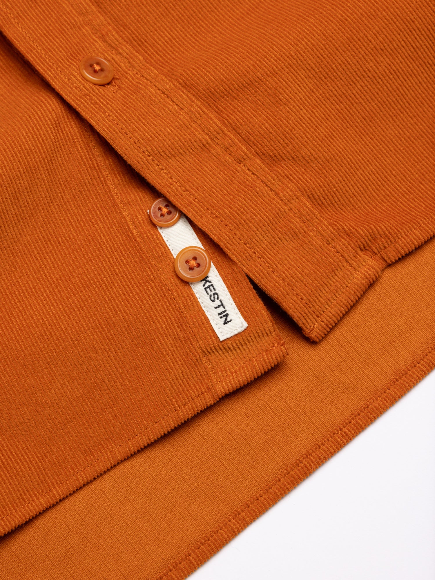 Raeburn Button Down Shirt in Burnt Orange Fine Corduroy