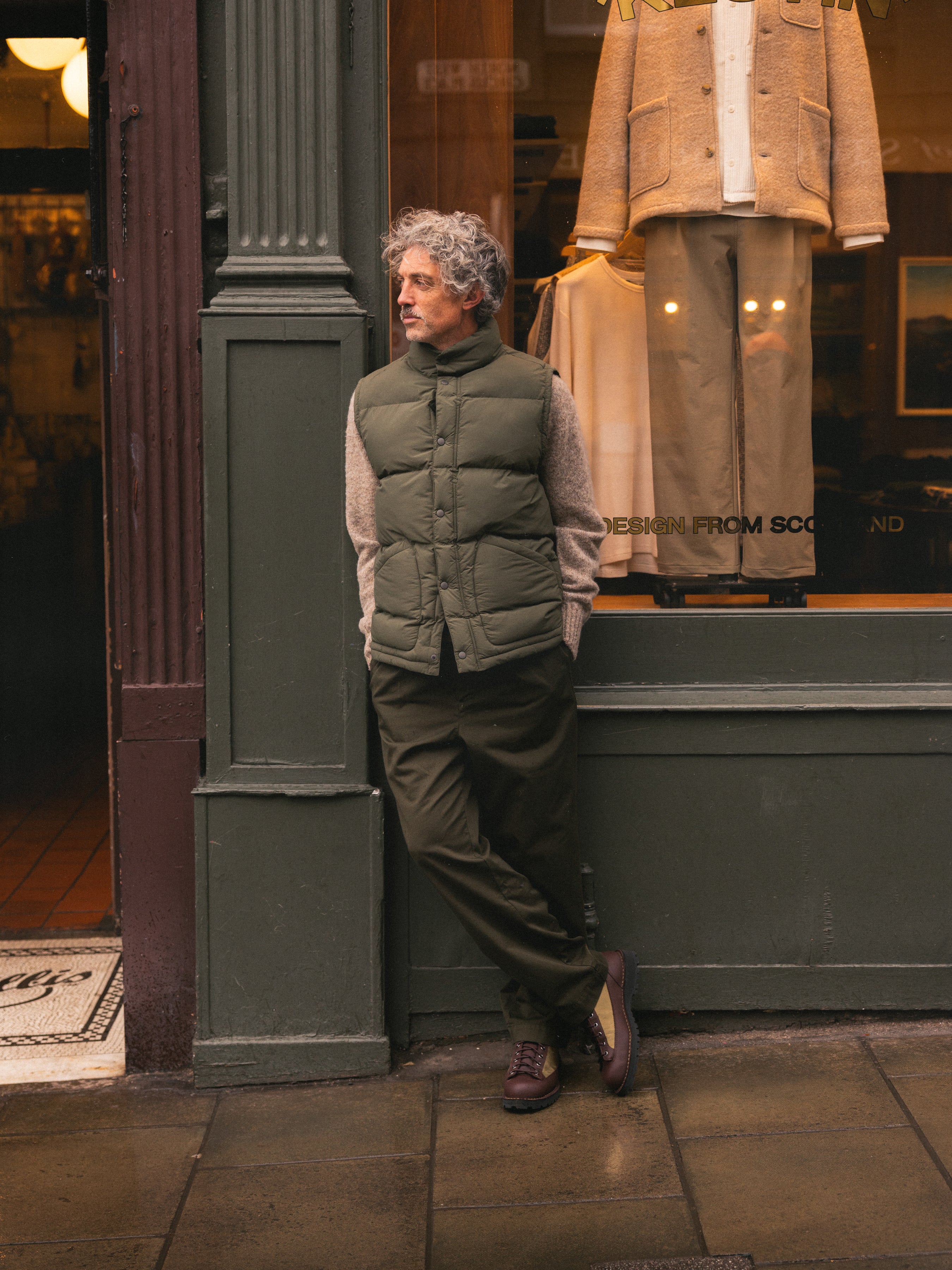 Pathhead Puffer Vest in Dark Olive Recycled Nylon