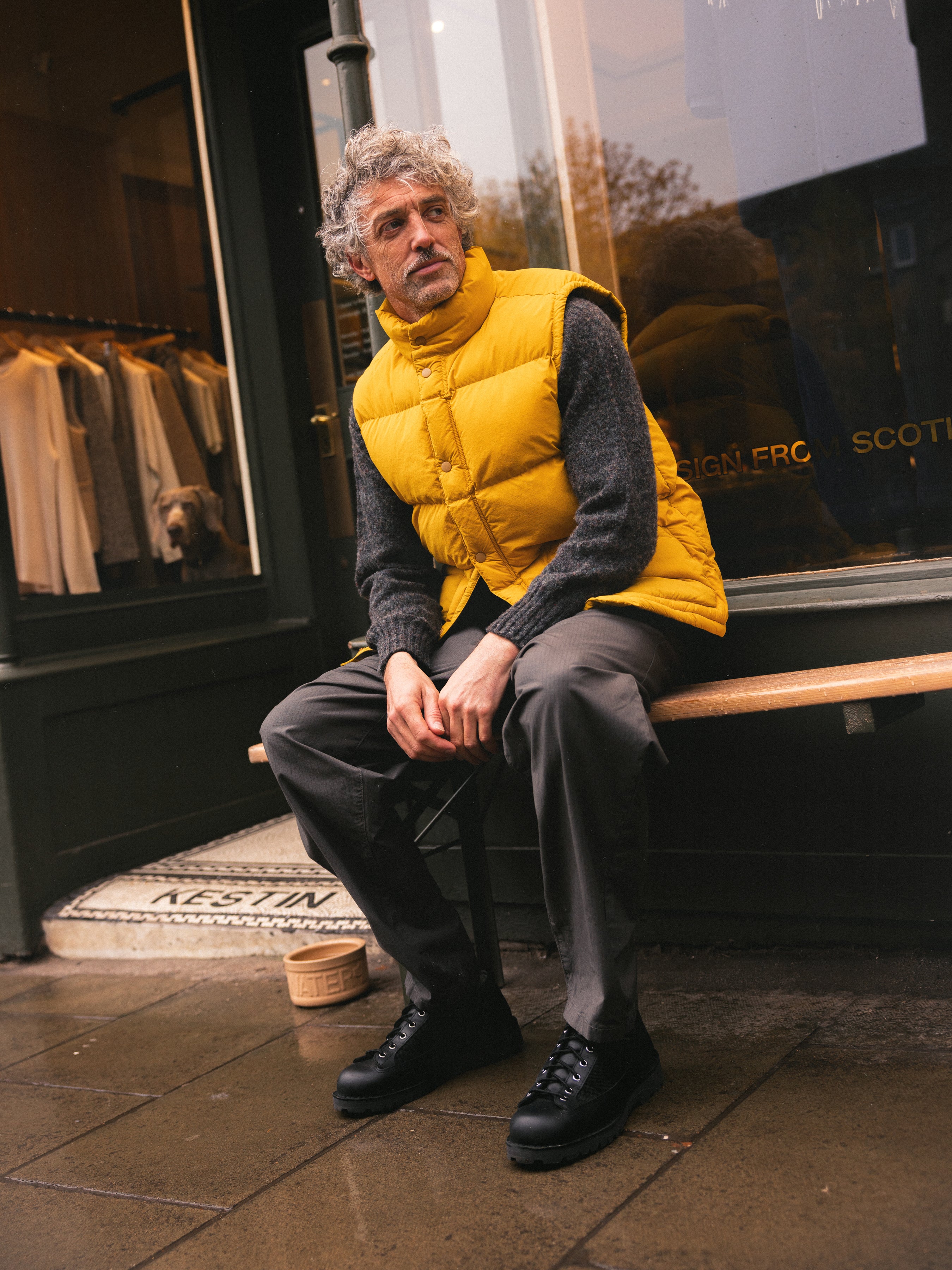 Men's Pathhead Puffer Vest in Yellow Recycled Nylon – Kestin