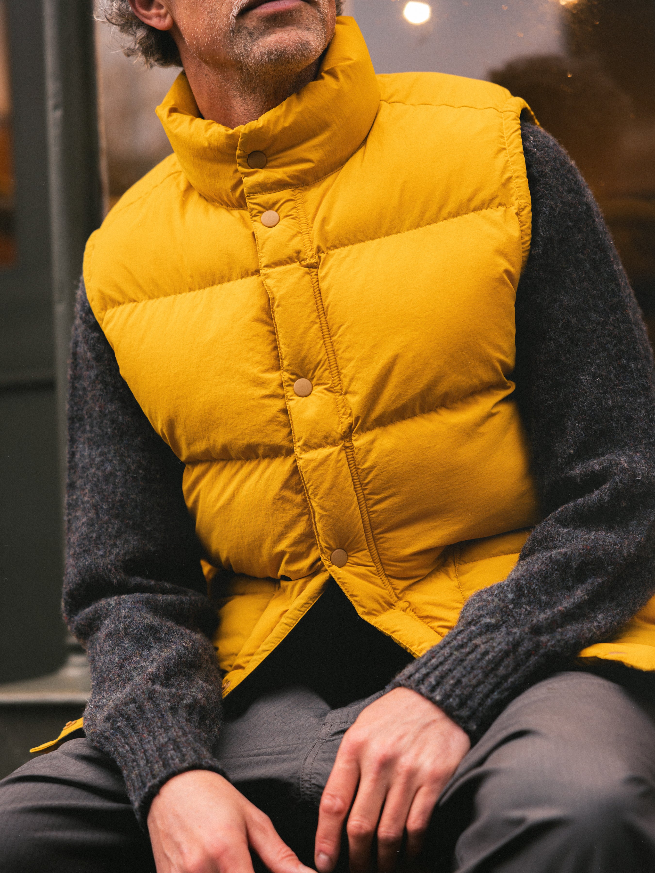 Men's Pathhead Puffer Vest in Yellow Recycled Nylon – Kestin