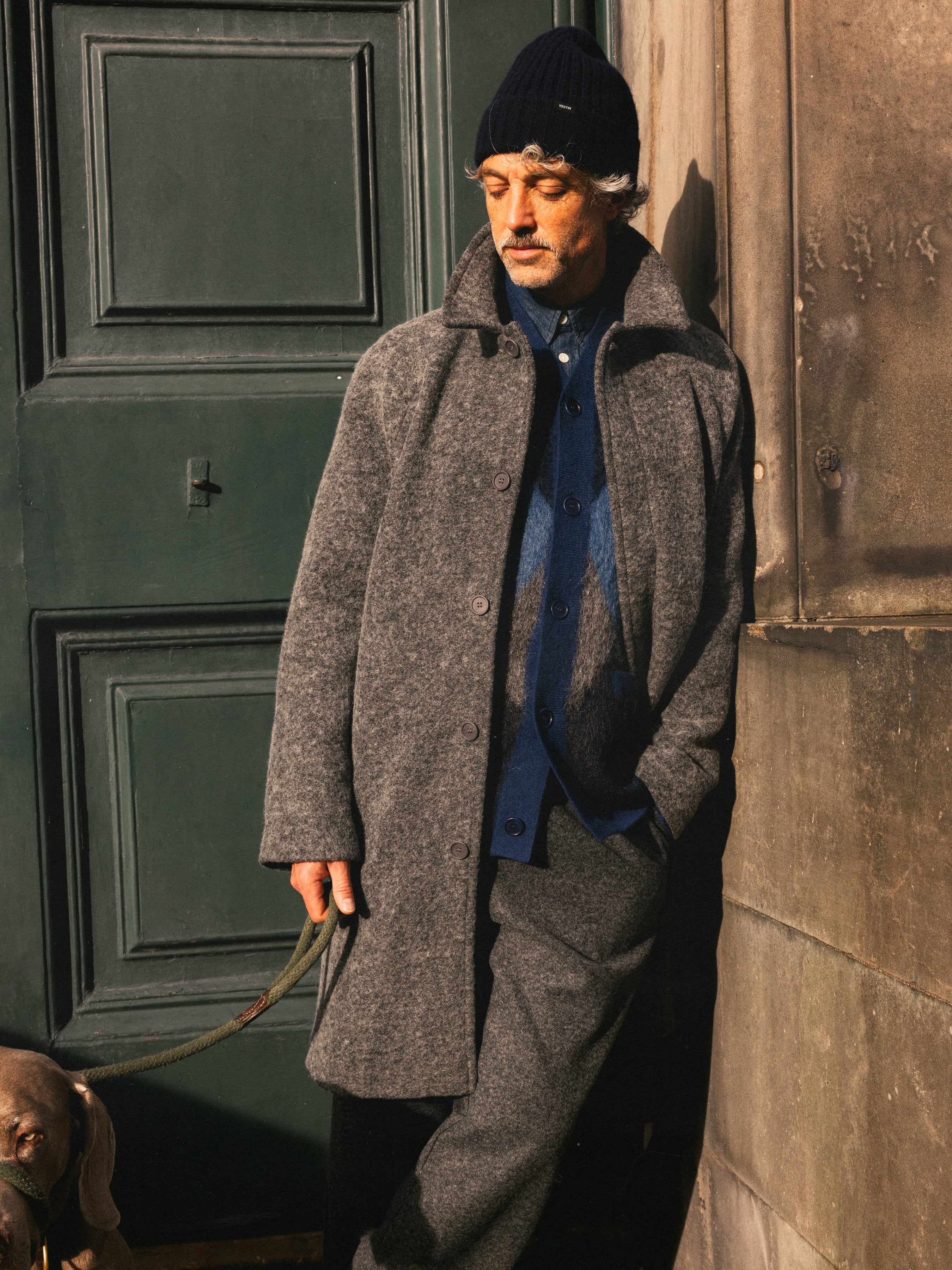 Dundas Overcoat in Grey Italian Wool Blend